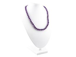 Preview: Amethyst Halskette mit 8 mm Kugeln - Länge ca. 45 cm - Versilberter Karabiner