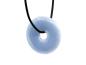 Preview: Anhydrit (Angelit) Donut Edelstein / Heilstein - inkl. 1m Leder- oder Kunstleder Halsband (Schmuckstein)