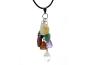 Preview: Chakra Anhänger mit 7 Chakrensteine + 1m Lederhalsband