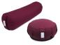 Preview: Yoga Set "Vino" - Yogakissen + Yogabolster (Bordeux Farbe / Weinrot)