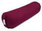 Preview: Yoga Bolster / Rolle "Vino" (70 x 20 cm Gross, Rund, Weinrot) - Yoga Kissen / Meditationskissen (Schweizer BIO Dinkelspelz)