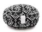 Preview: Yogakissen "Zebra" (42 x 15 cm Gross, Rund, Schwarz/Weiss Muster) - Yoga Kissen / Meditationskissen (Schweizer BIO Dinkelspelz)
