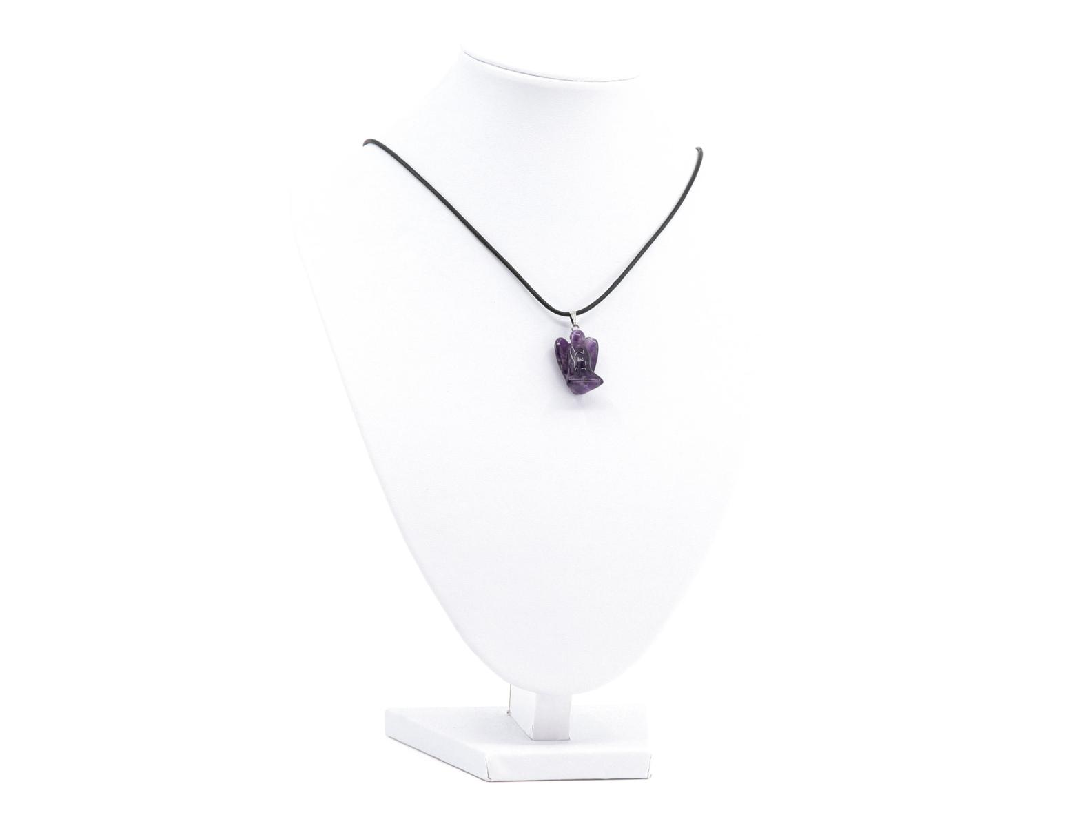 Amethyst Engel + 1m Lederhalsband