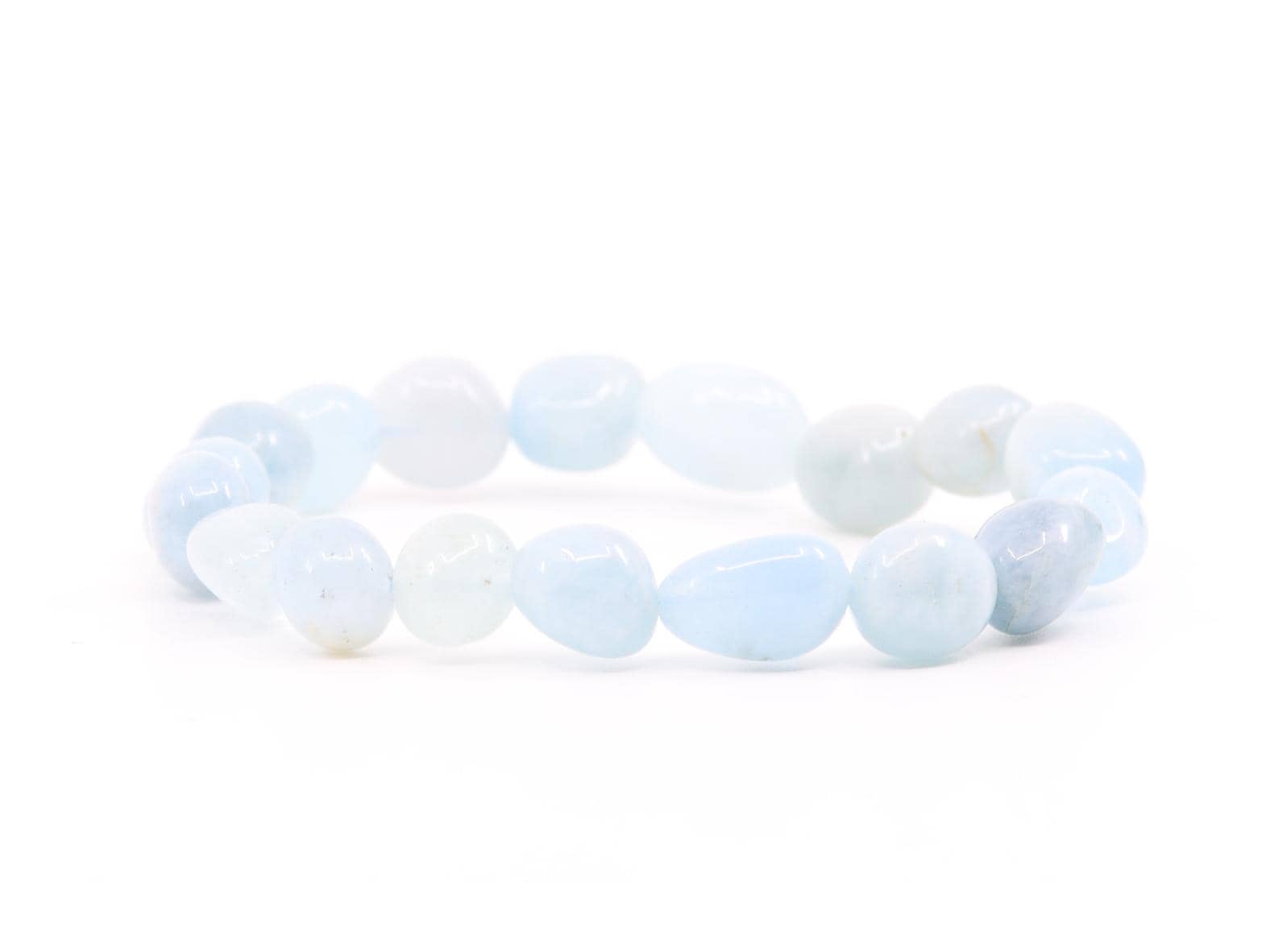 Aquamarin Edelstein /Heilstein "Nugget" Armband - ca. 9-12 mm - Unisex