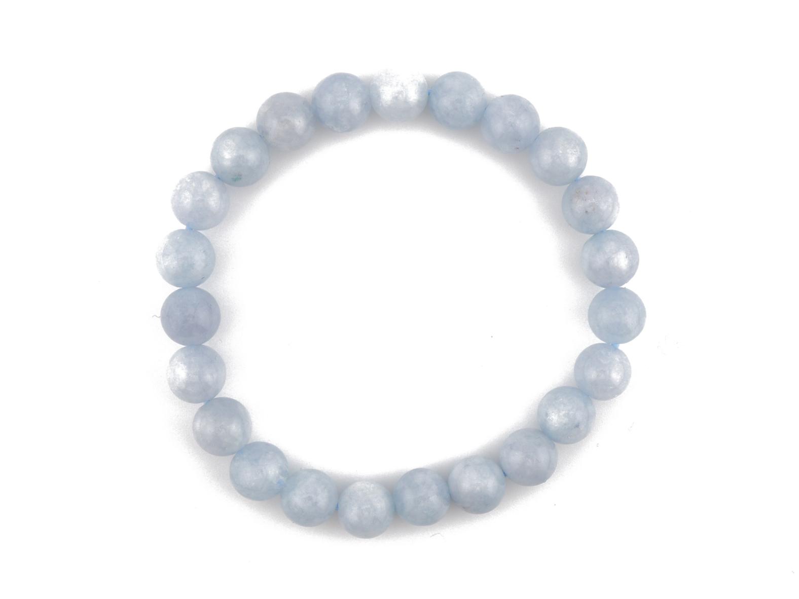 Aquamarin Edelstein / Heilstein Armband - ca. 8 mm Aquamarin Kugeln - Unisex