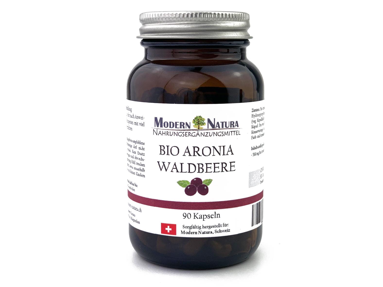 BIO Aronia Kapseln - Vegan & Glutenfrei - 500mg reinstes Aroniabeeren Pulver (90 Kapseln)