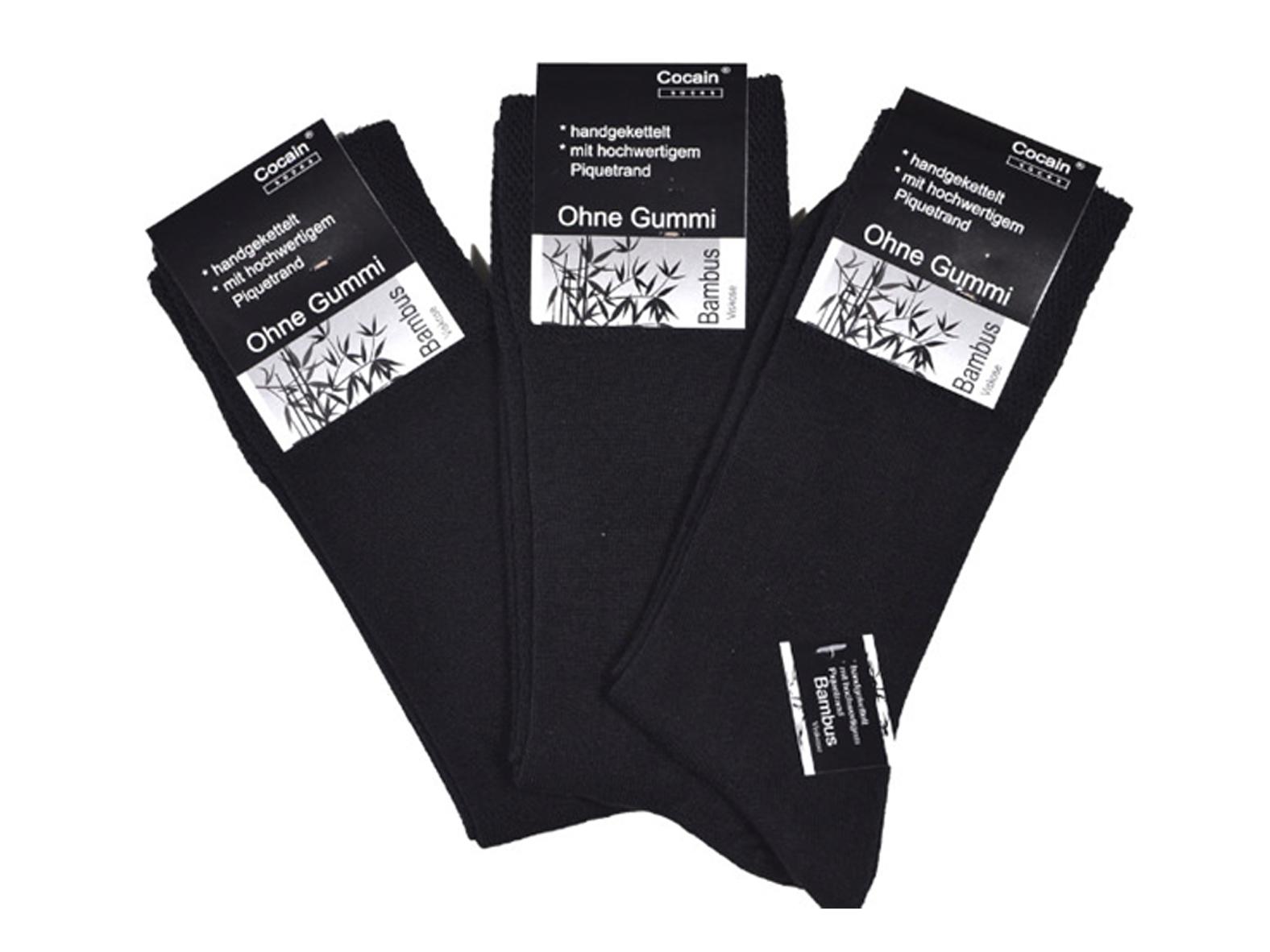 Cocain Bambus Viskose Socken - Ohne Gummi (3x3 im Bündel)