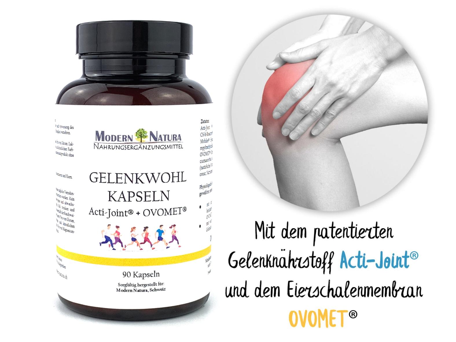 Mit dem patentierten Gelenknährstoff Acti-Joint® und dem Eierschalenmembran OVOMET®