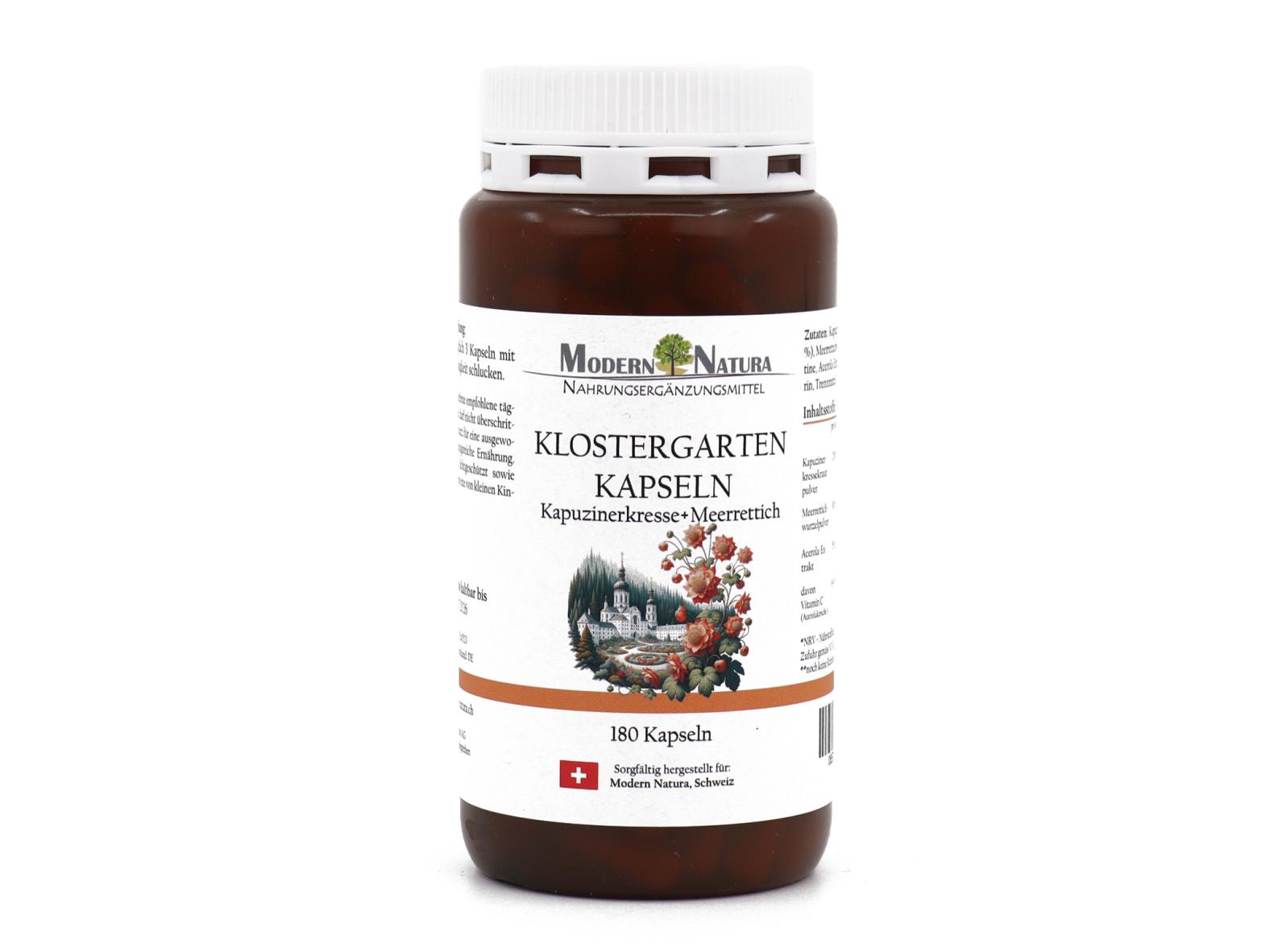 Klostergarten Kapseln - Kapuzinerkresse + Meerrettich (180 Kapseln)