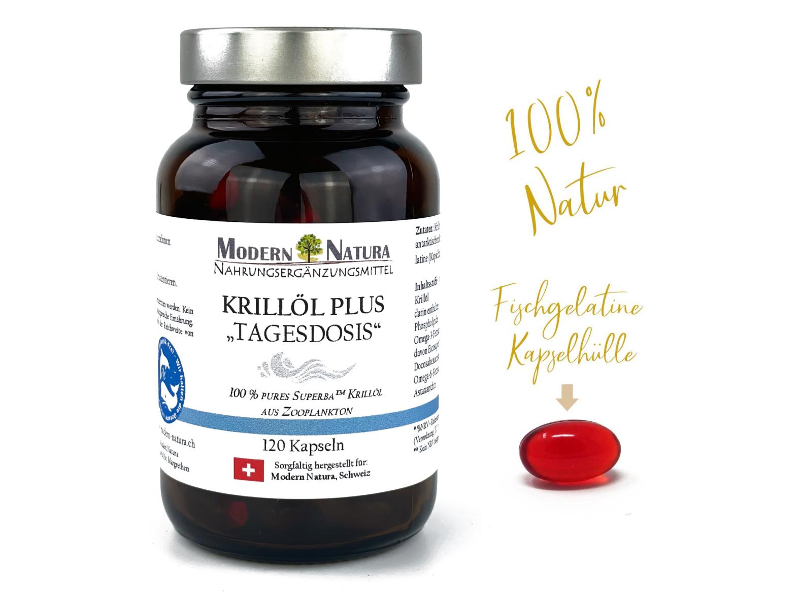 Krillöl-Plus - Mit hochdosierten Omega 3 Fettsäuren - 120 Kapseln