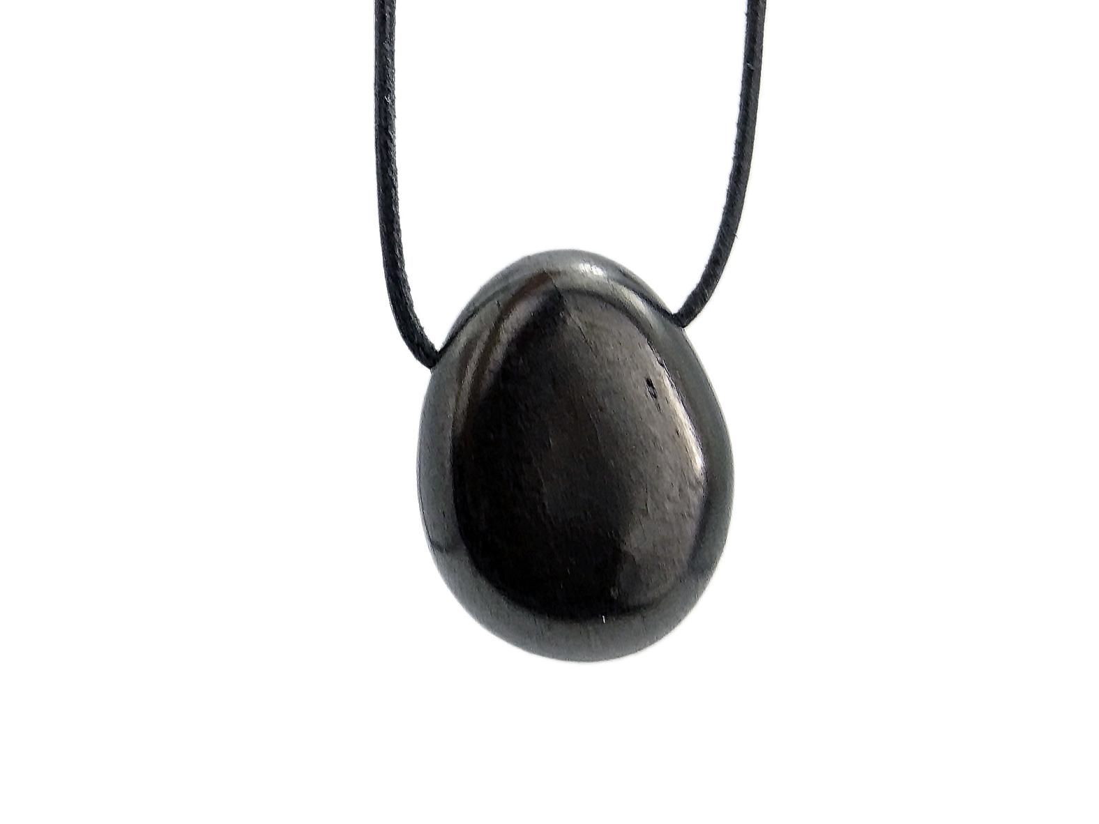 Schungit Edelstein / Heilstein + 1m Lederhalsband