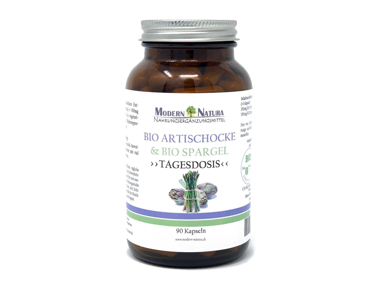 BIO Artischocken + BIO Spargel "Tagesdosis" - 90 Kapseln - Vegan & Glutenfrei - Abnehmen & Diät unterstützen mit Spargelpulver & Artischocken-Extrakt