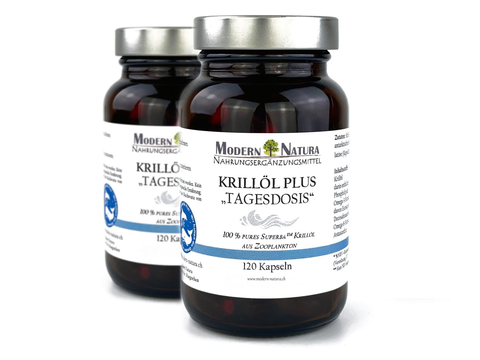 Krillöl Plus Fischöl Kapseln - Mit hochdosierten Omega 3 Fettsäuren - 120 Kapseln im Glas