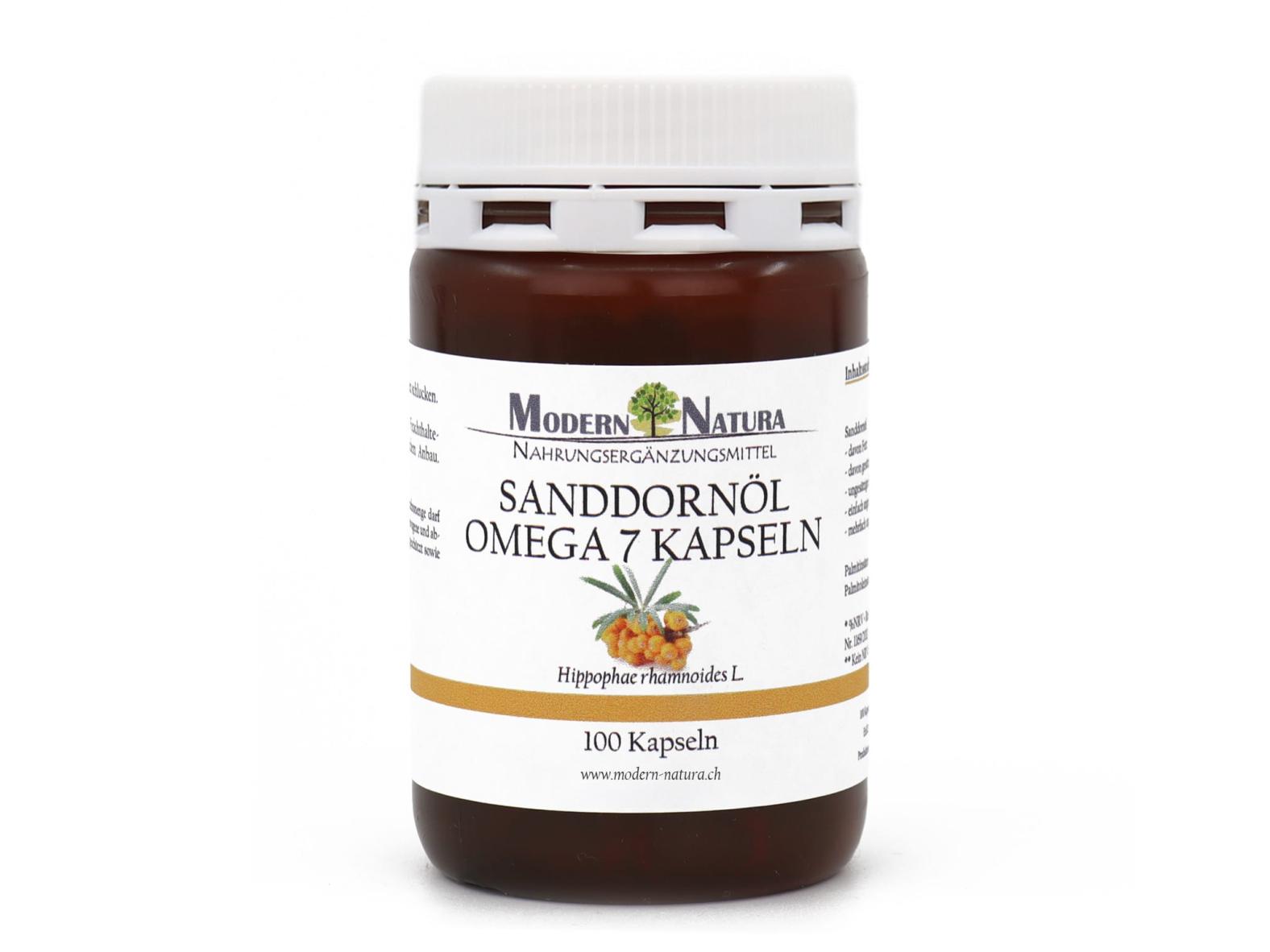 Sanddornöl - Omega 7 Kapseln (100 Kapseln) Mit 500 mg reinen Sanddornöl in jeder Kapsel