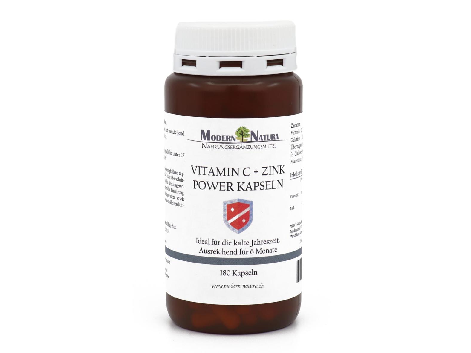 Vitamin C + Zink Power Kapseln (180 Stück)