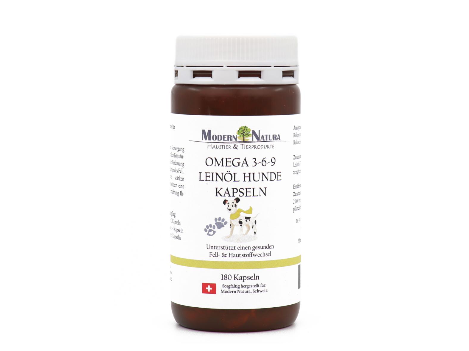 Omega 3-6-9 Leinöl Hunde Kapseln - 180 Stück