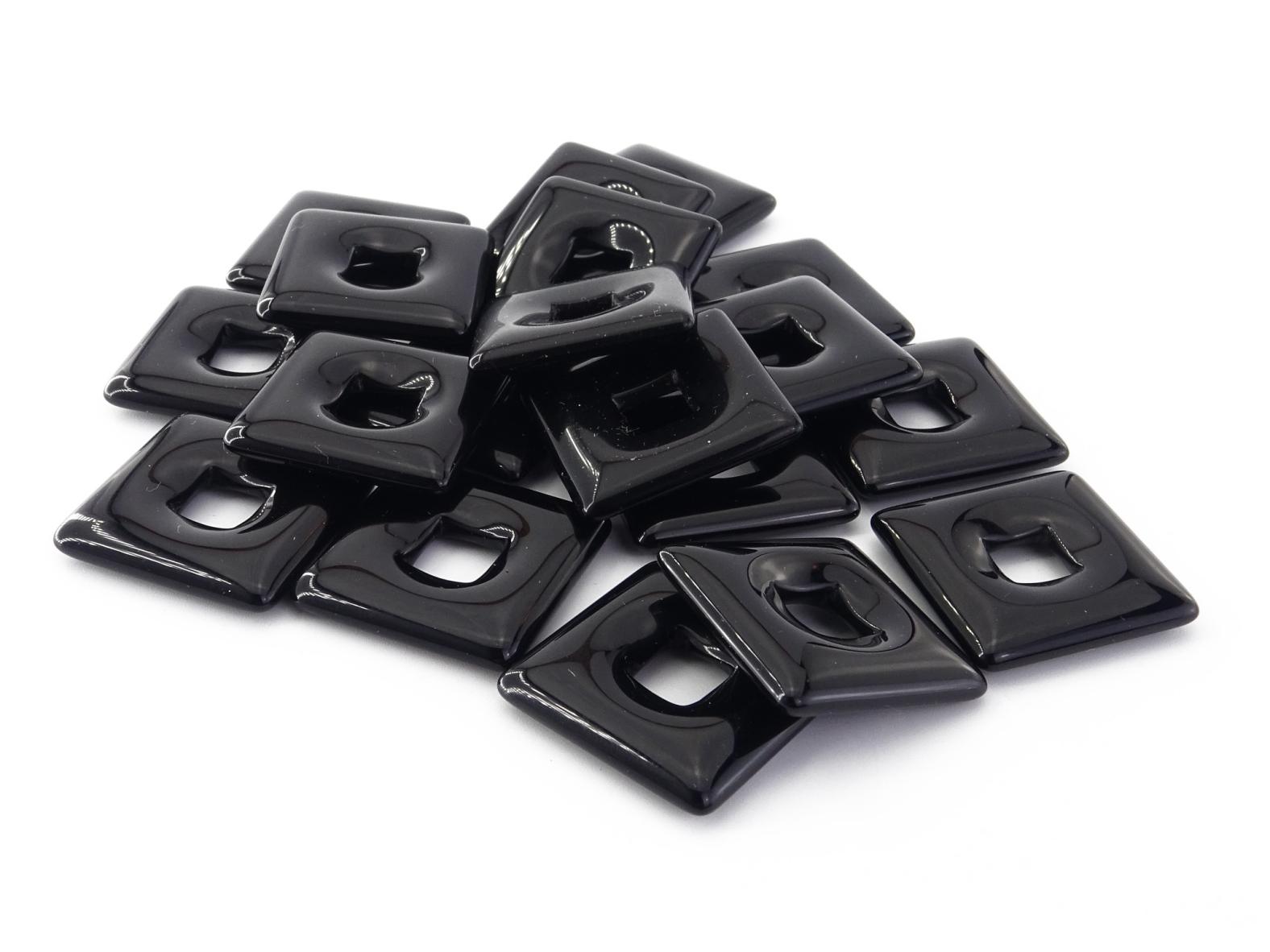 Onyx Edelstein (Square Donut) - Anhänger inkl. 1m Leder- oder Kunstleder Halsband (Schmuckstein)