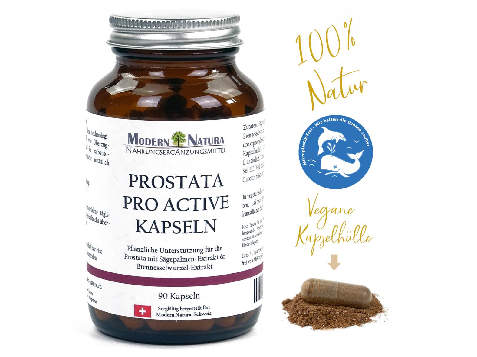 Prostata Pro Active "Tagesdosis"  - Die natürliche Unterstützung für Ihre Prostata - 90 Kapseln, Vegan & Glutenfrei - Nur 1 Kapsel am Tag.