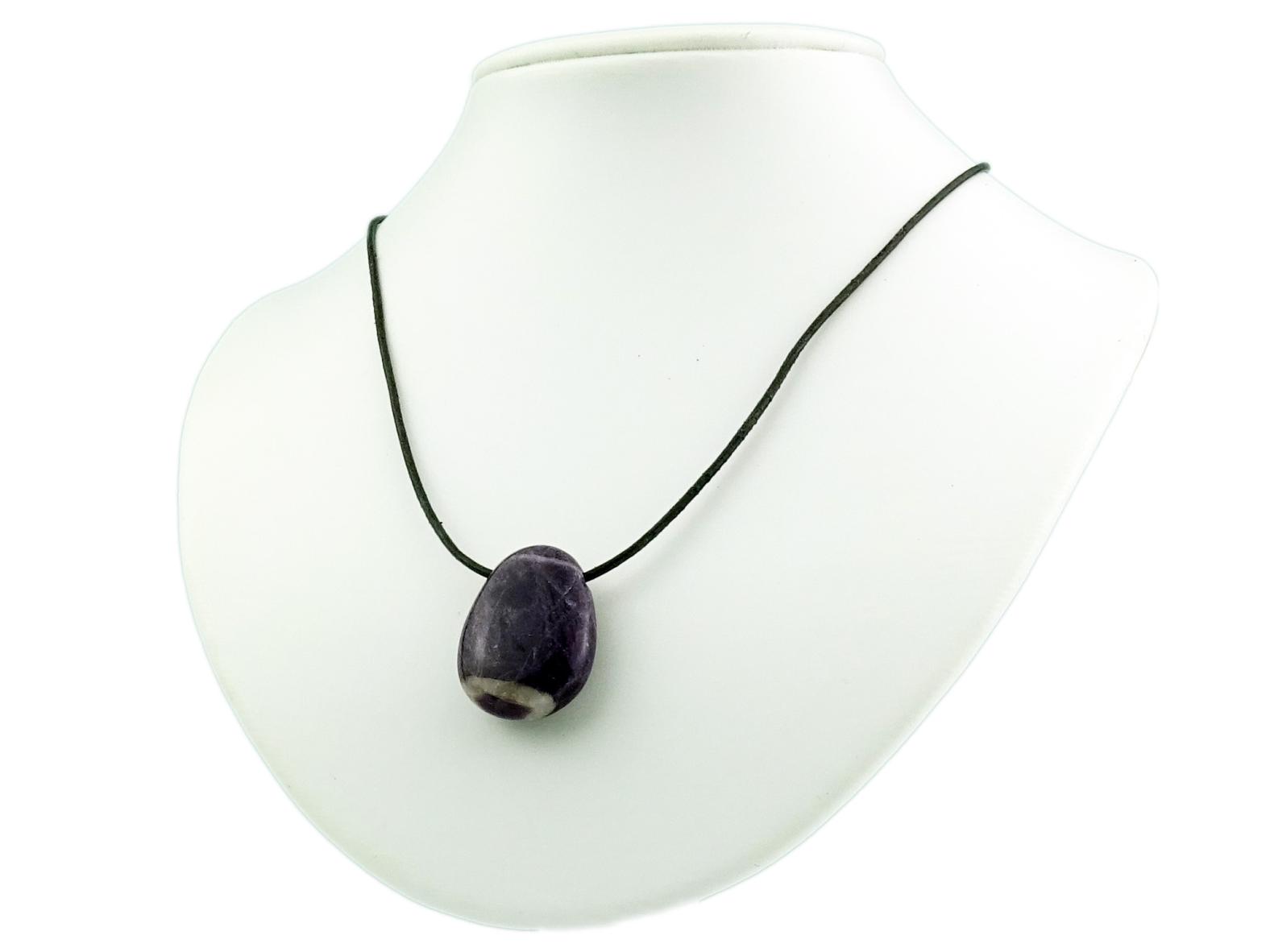 Purple Heart Edelstein / Heilstein + 1m Lederhalsband