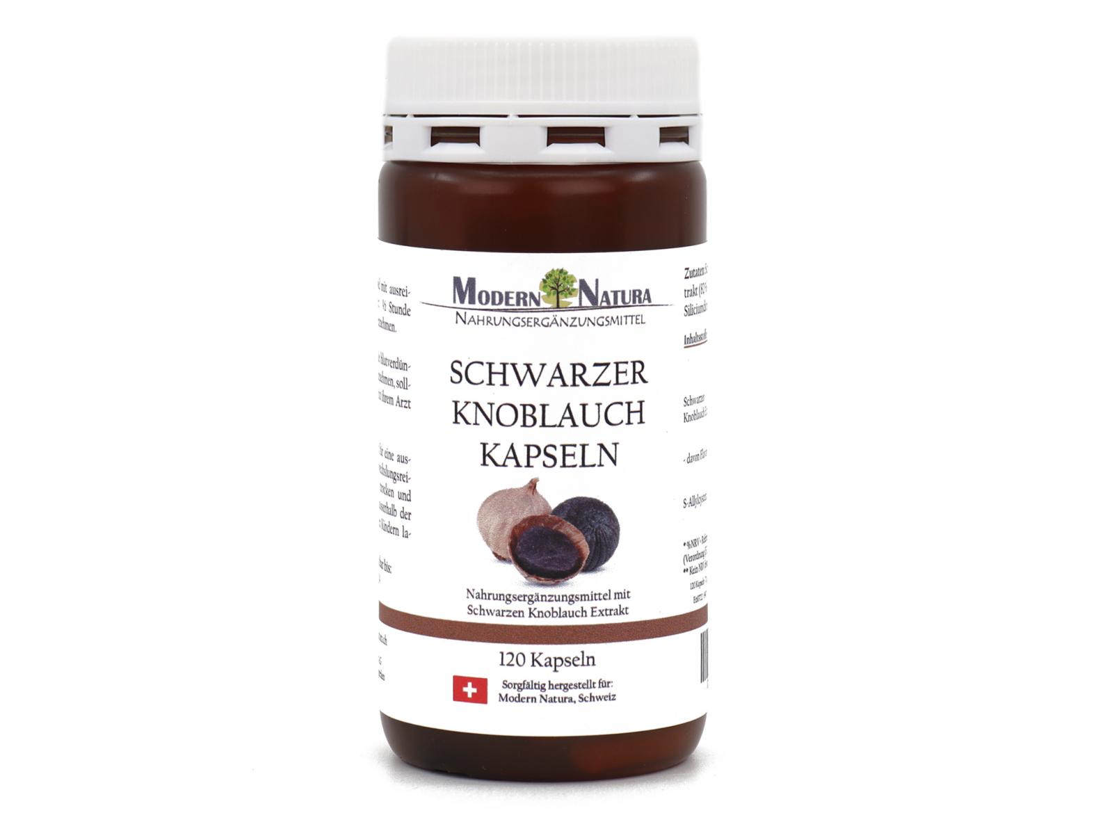 Schwarzer Knoblauch (120 Kapseln) Mit 500 mg Knoblauch Extrakt in jeder Kapsel