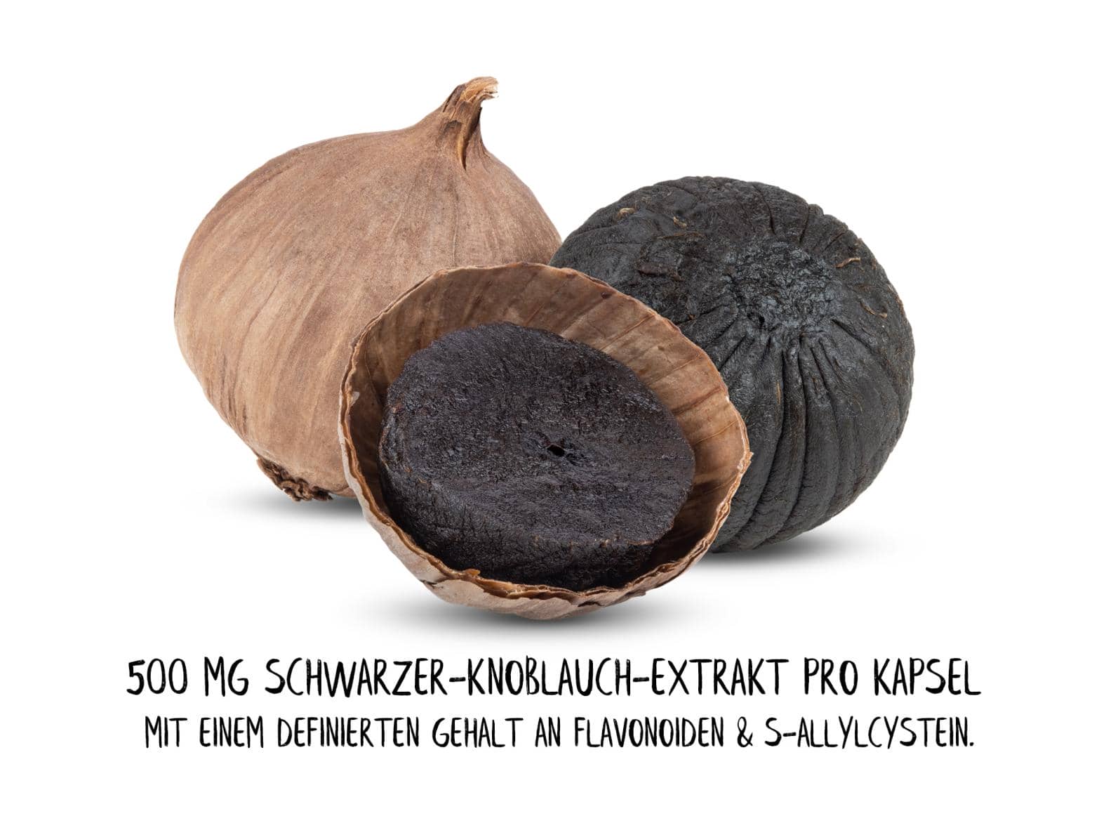 Schwarzer Knoblauch (120 Kapseln) Mit 500 mg Knoblauch Extrakt in jeder Kapsel