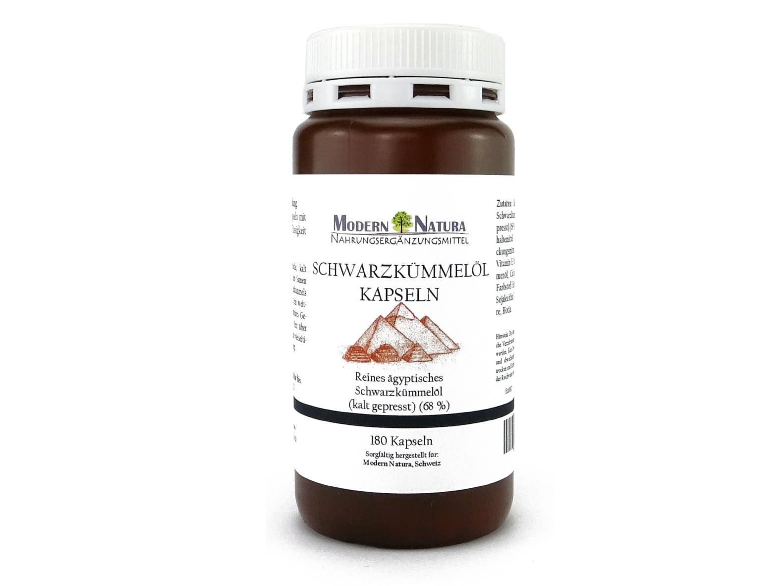 Schwarzkümmelöl Kapseln (180 Stück) - Reines ägyptisches Schwarzkümmelöl - kalt gepresst