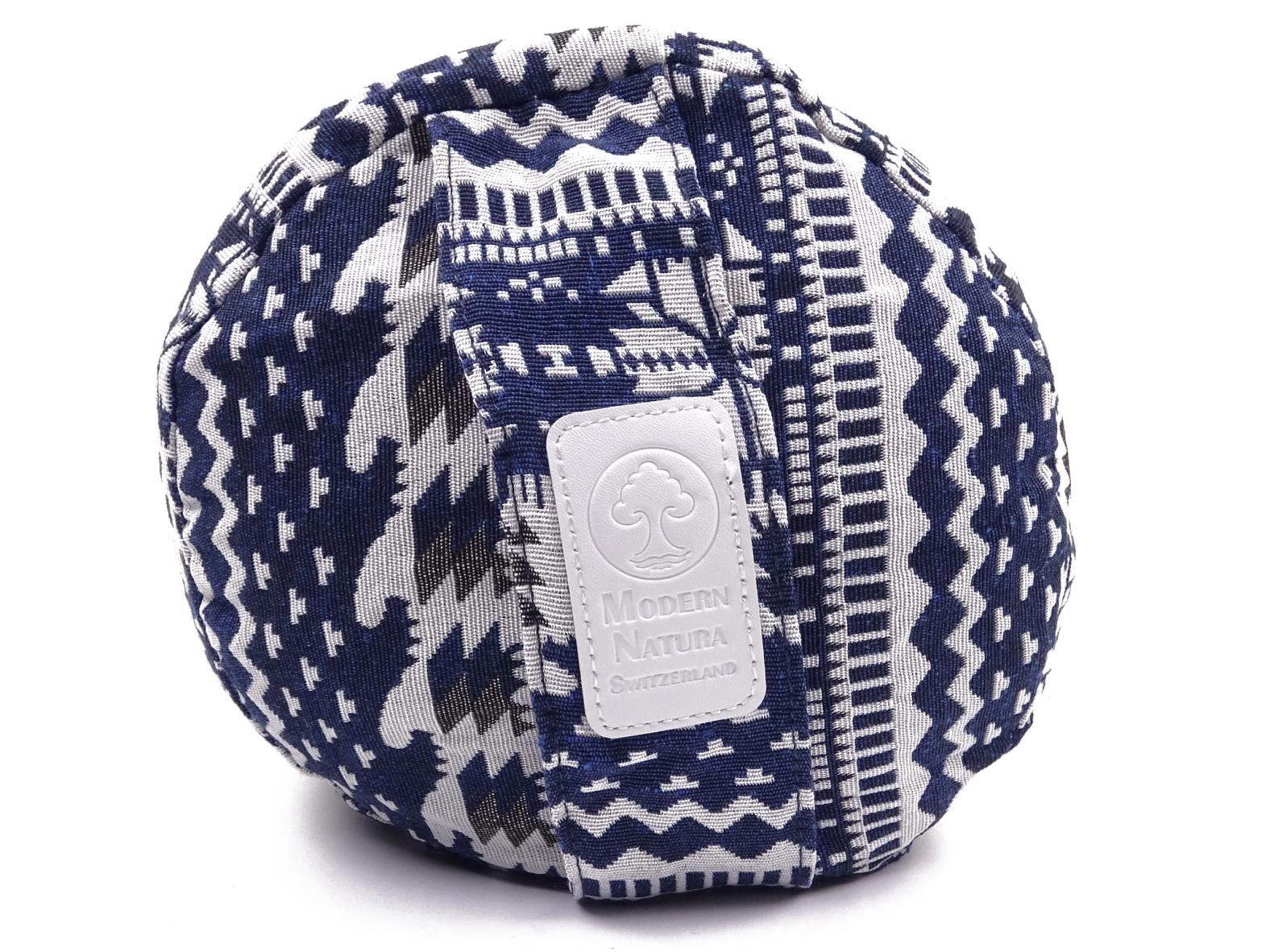 Yoga Bolster / Rolle "Blue Moon" (70 x 20 cm Gross, Rund) - Yoga Kissen / Meditationskissen (Schweizer BIO Dinkelspelz)
