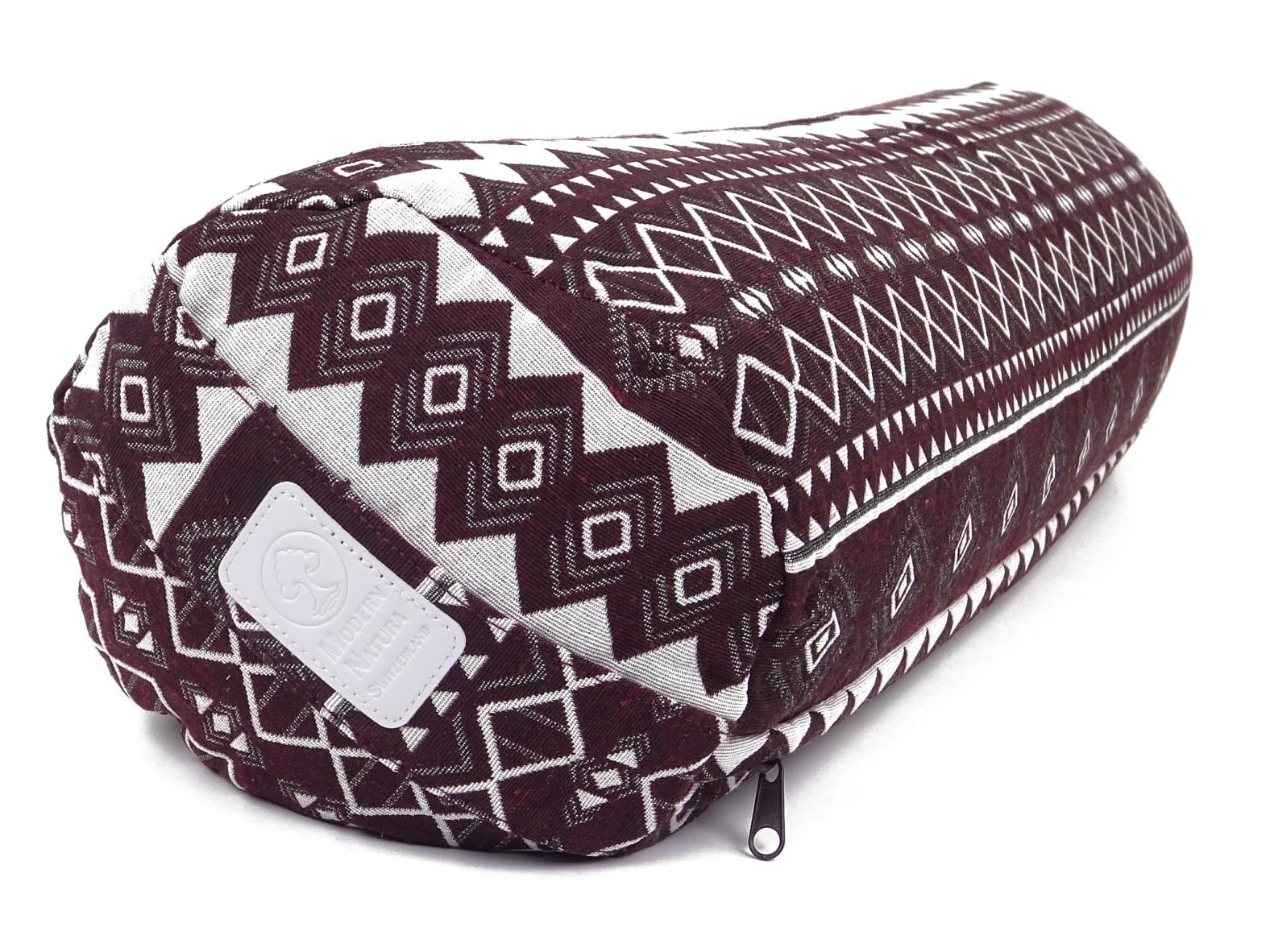 Yoga Bolster / Rolle "Egypt" (70 x 20 cm Gross, Rund) - Yoga Kissen / Meditationskissen (Schweizer BIO Dinkelspelz)