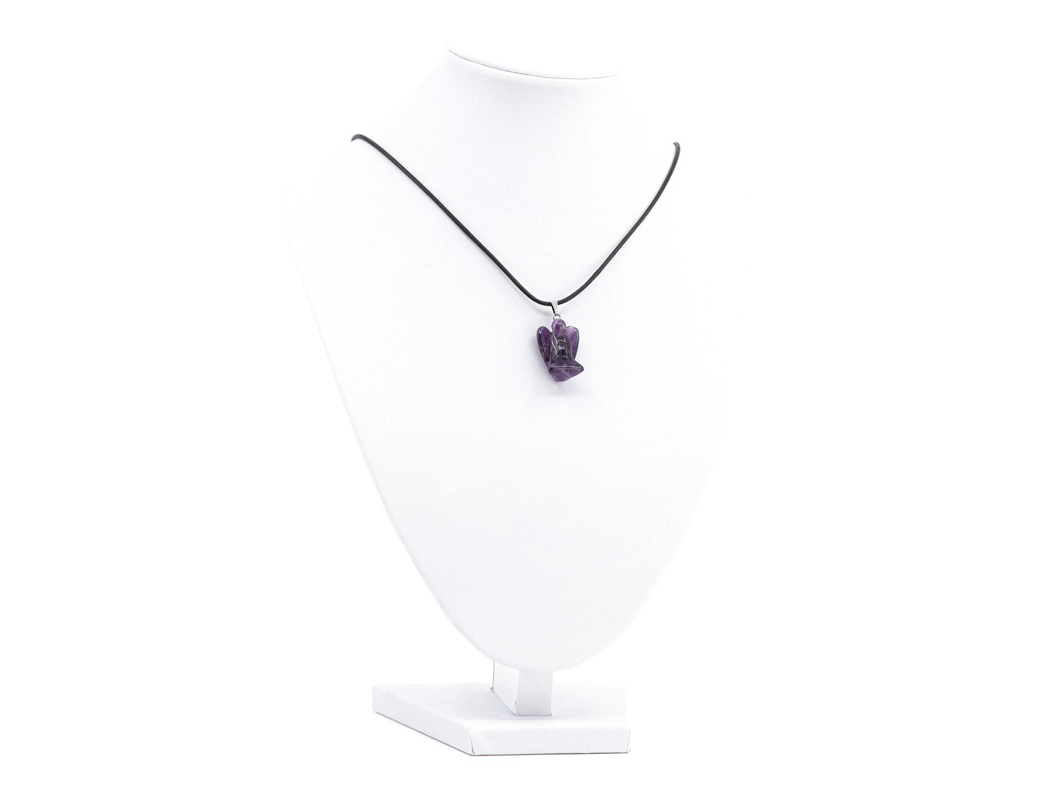 Amethyst Engel + 1m Lederhalsband