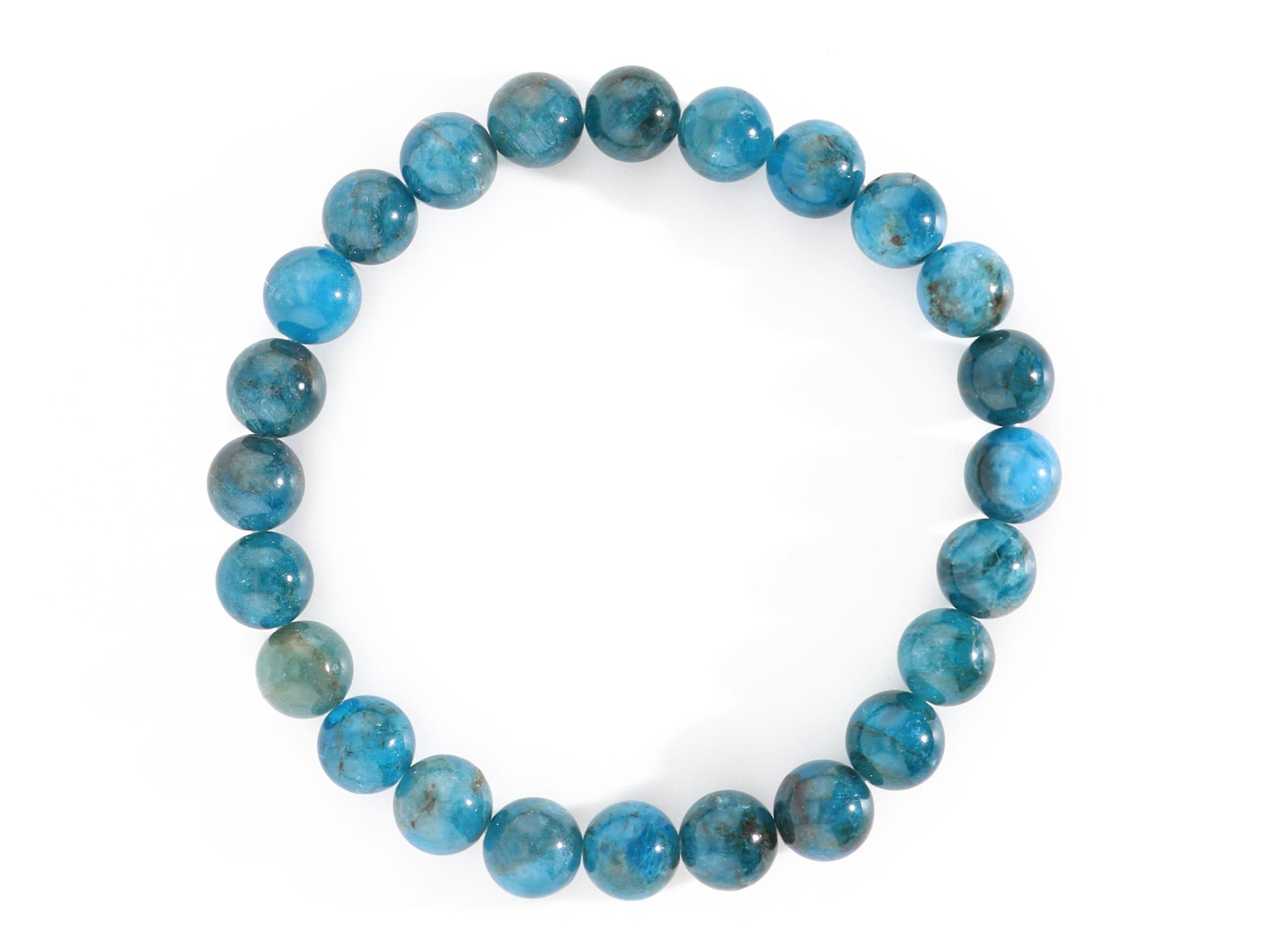 Apatit Edelstein / Heilstein Armband - ca. 8 mm Apatit Edelstein Kugel - Unisex