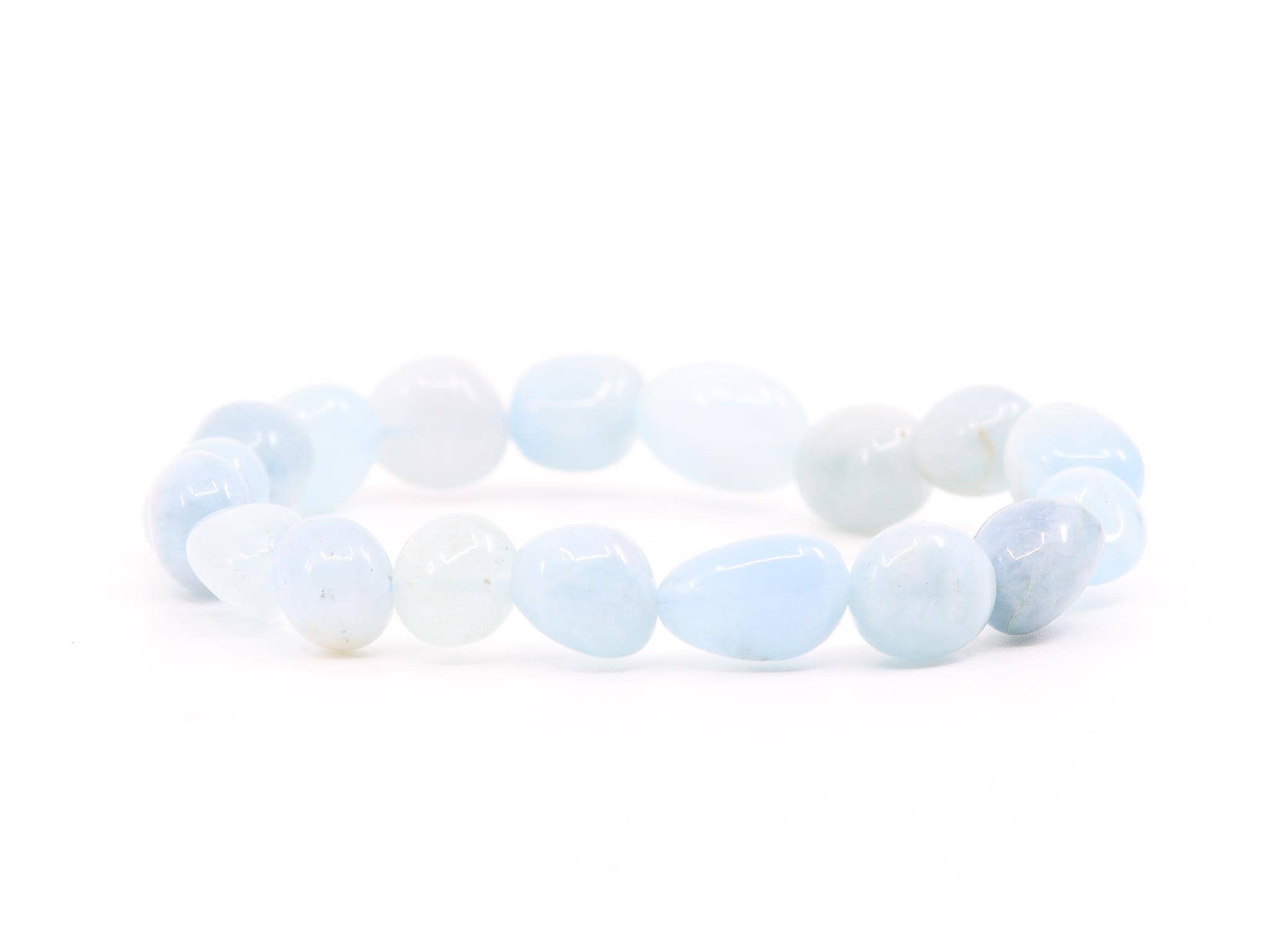 Aquamarin Edelstein /Heilstein "Nugget" Armband - ca. 9-12 mm - Unisex