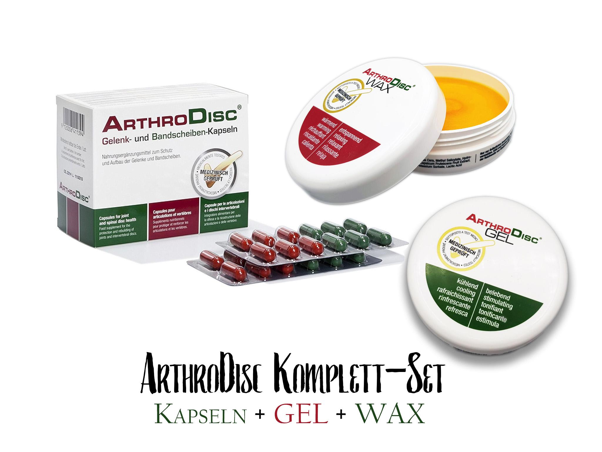 Fangocur ArthroDisc Komplett-Set (Arthro Disc Kapseln + Gel + Wax)