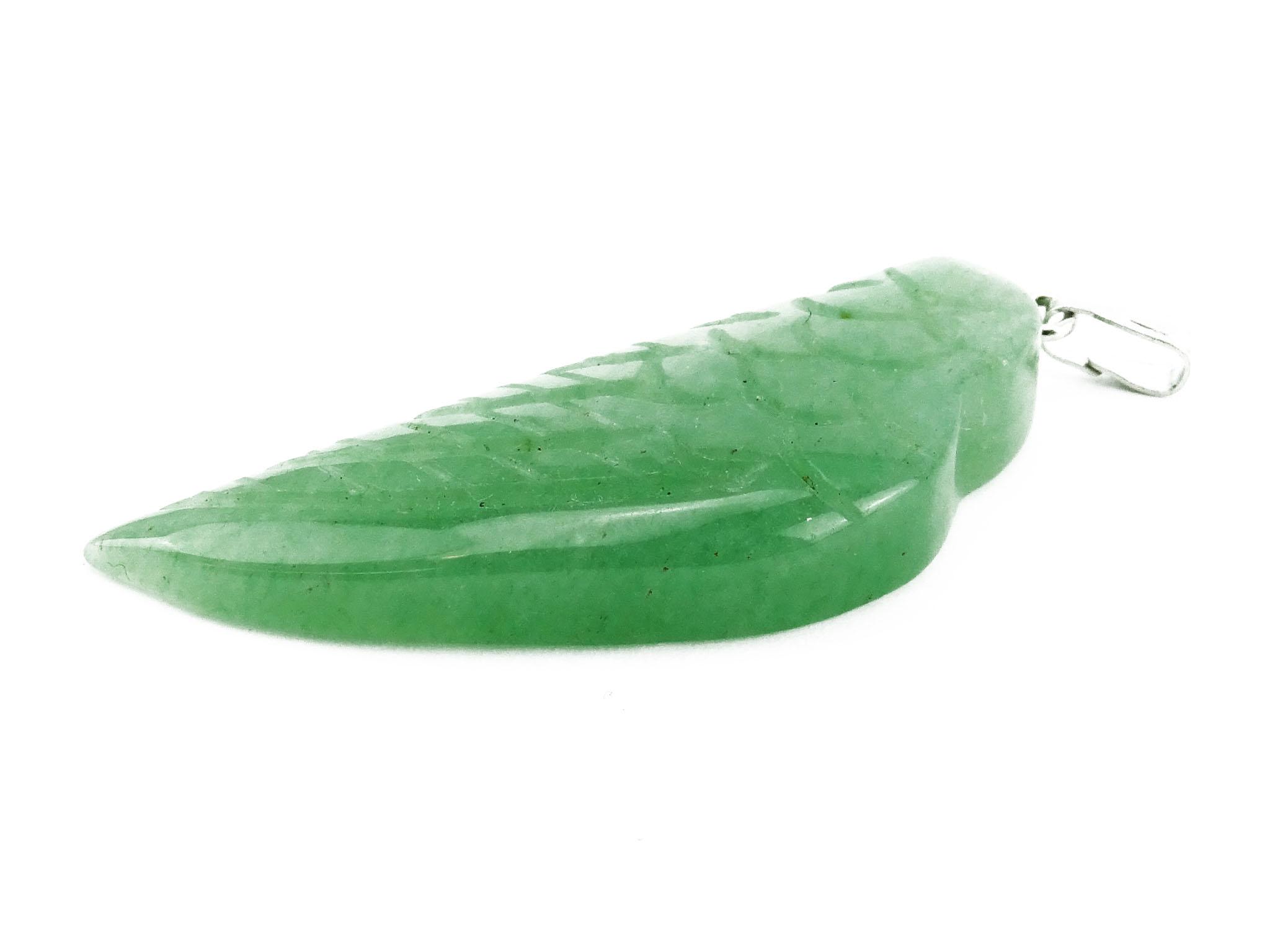 Aventurin Engelflügel mit Öse + 1m Lederhalsband