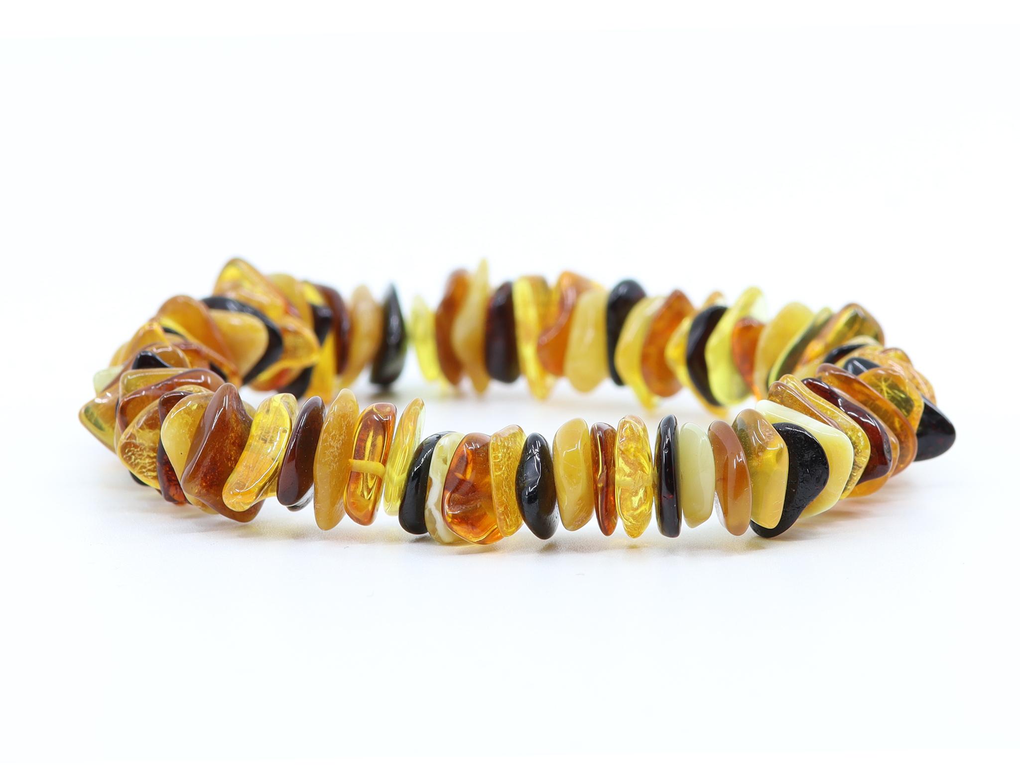 Bernstein Edelstein /Heilstein Armband - Bunte Mischung Bernsteine