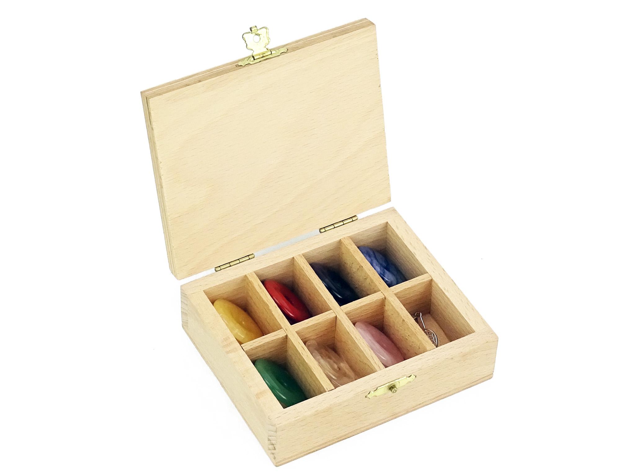 Edelstein Box mit 7 Square Donuts + Anhänger