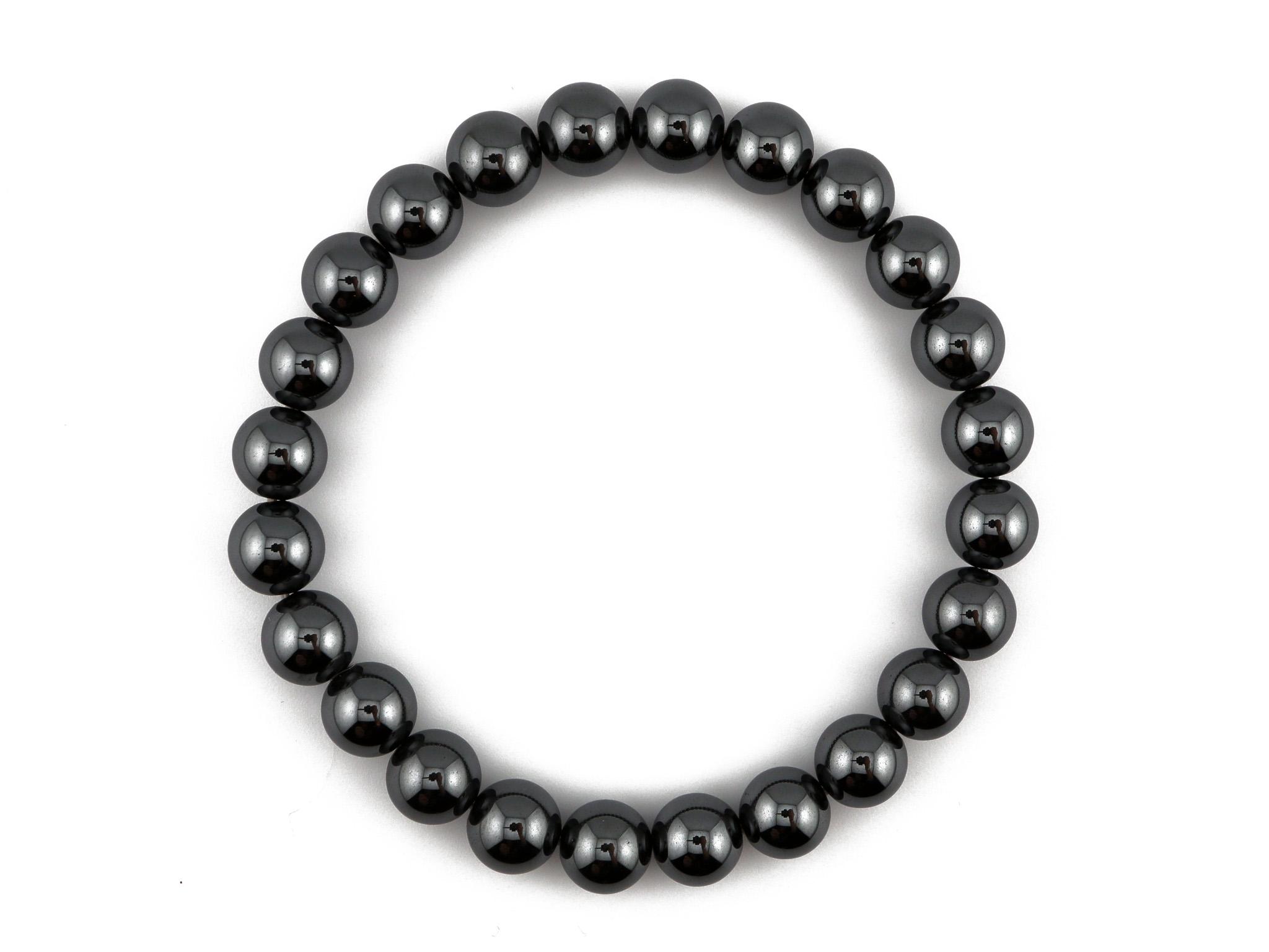 Hämatit Edelstein / Heilstein Armband - ca. 8 mm Hämatit Kugeln - Unisex