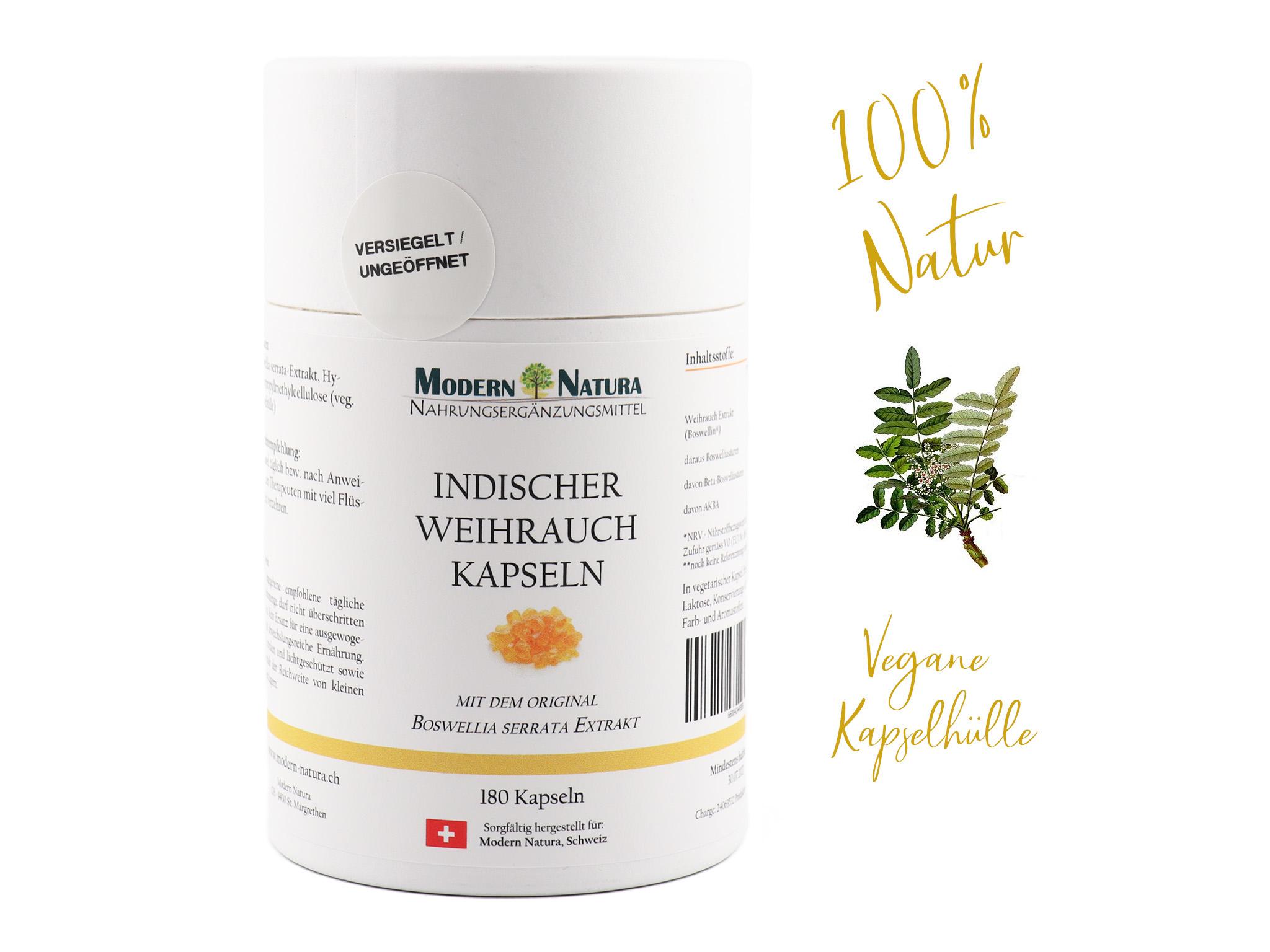 Indischer Weihrauch Kapseln - 90 Stück, Vegan & Glutenfrei - Mit 70% Boswelliasäure