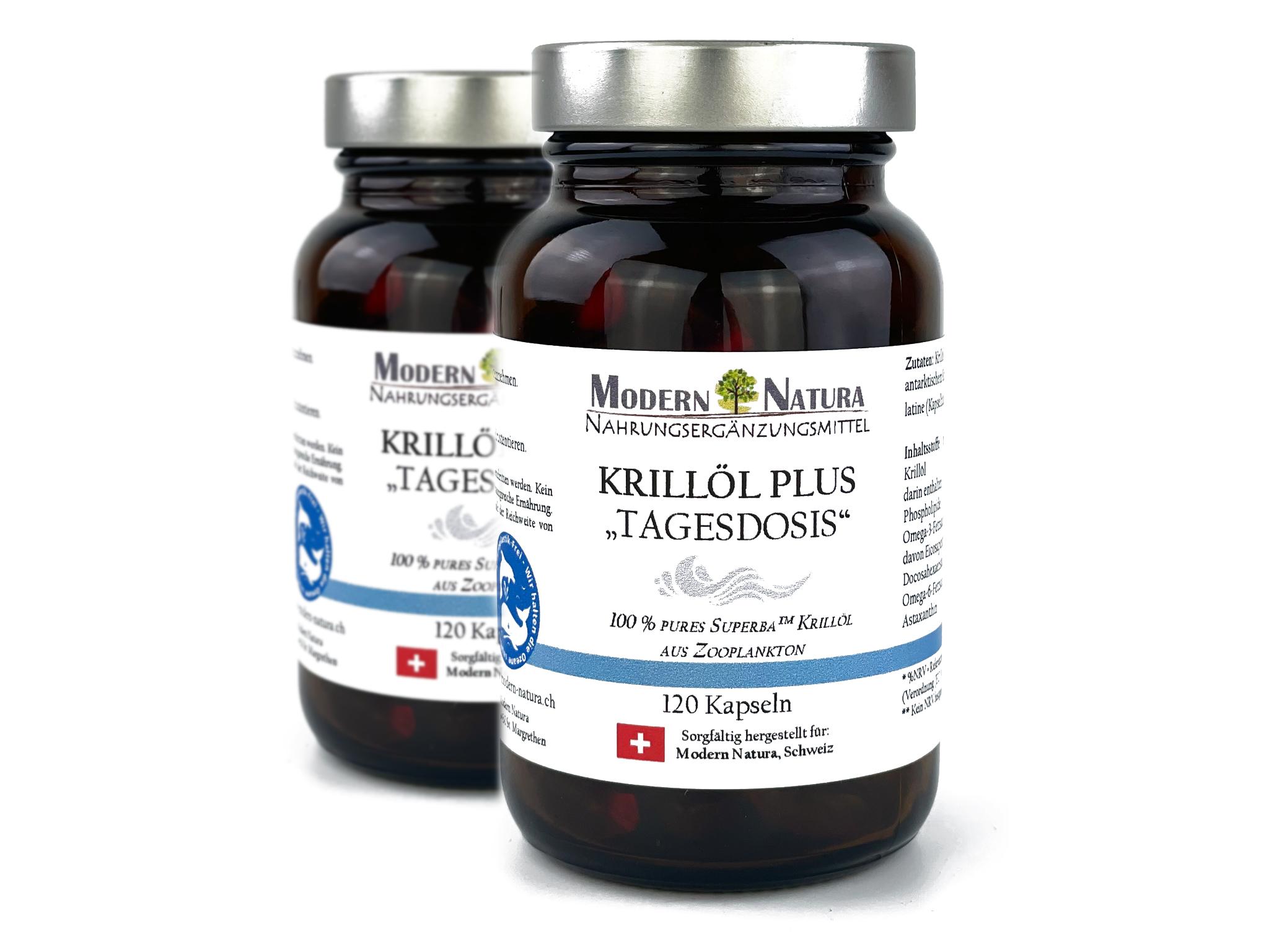 Krillöl Plus Fischöl Kapseln - Mit hochdosierten Omega 3 Fettsäuren - 120 Kapseln im Glas