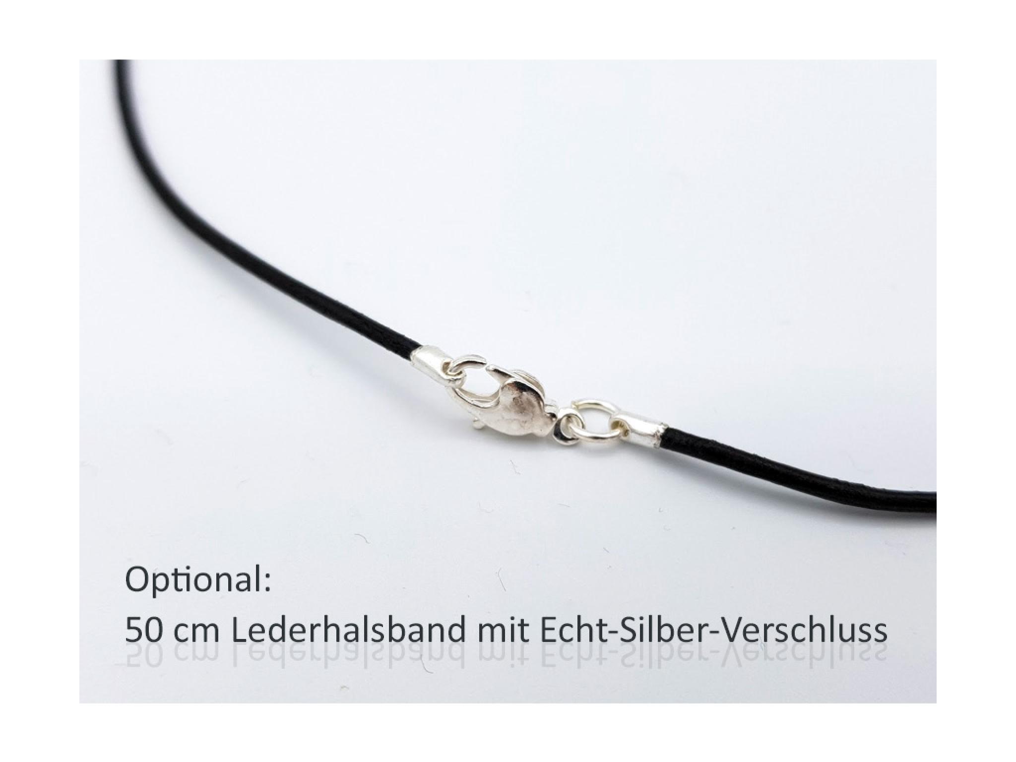 Sternzeichen Edelstein / Heilstein + 1m Lederhalsband, edler Holzbox