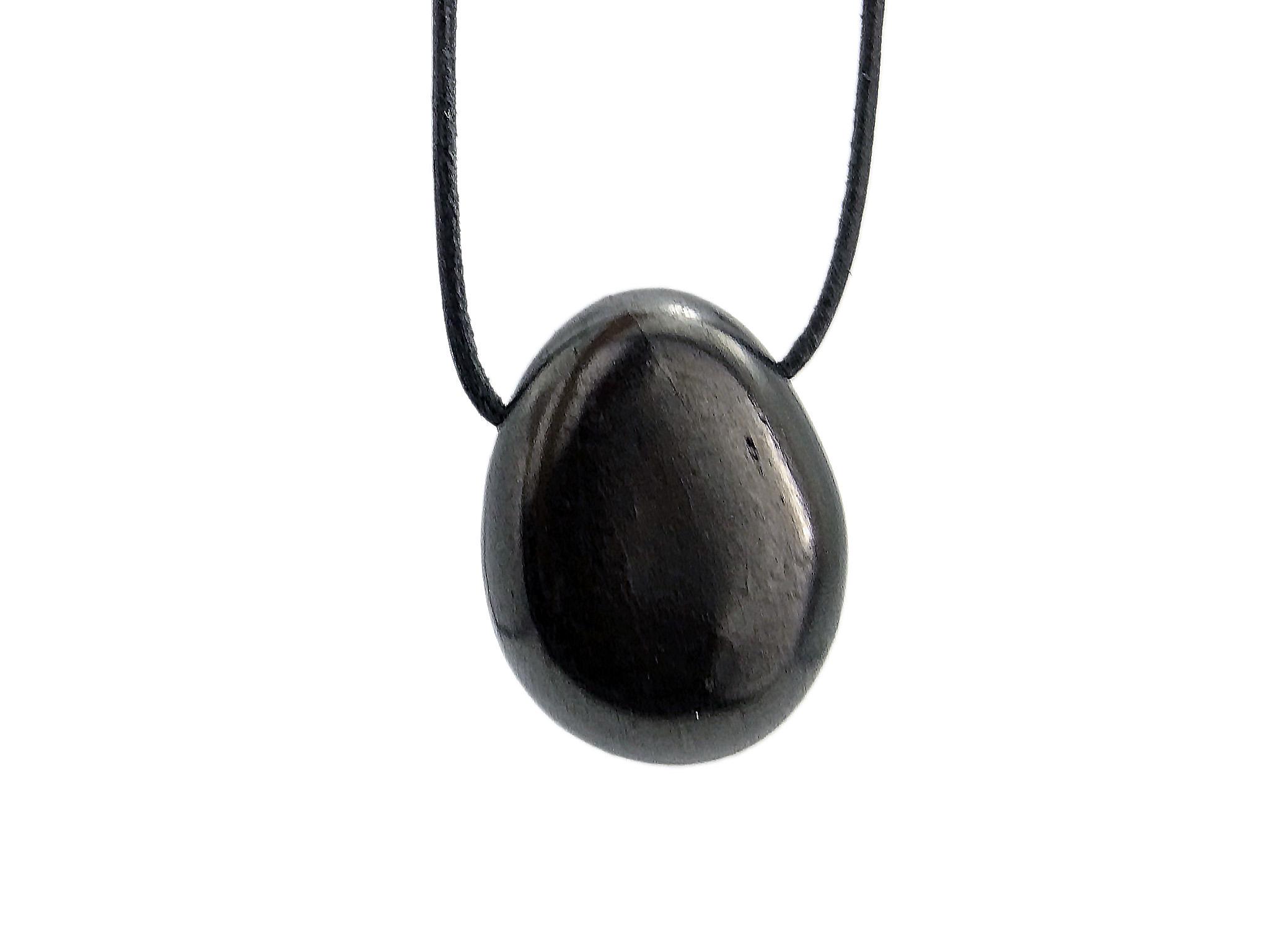 Schungit Edelstein / Heilstein + 1m Lederhalsband