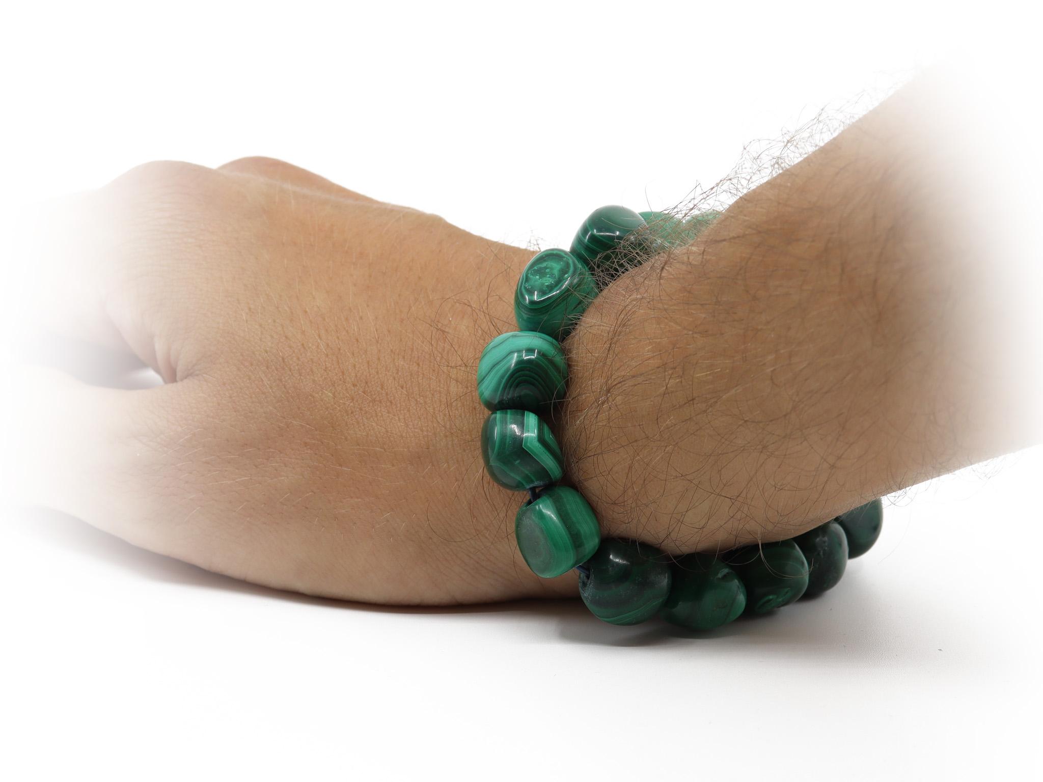 Malachit Nugget Edelstein /Heilstein Armband