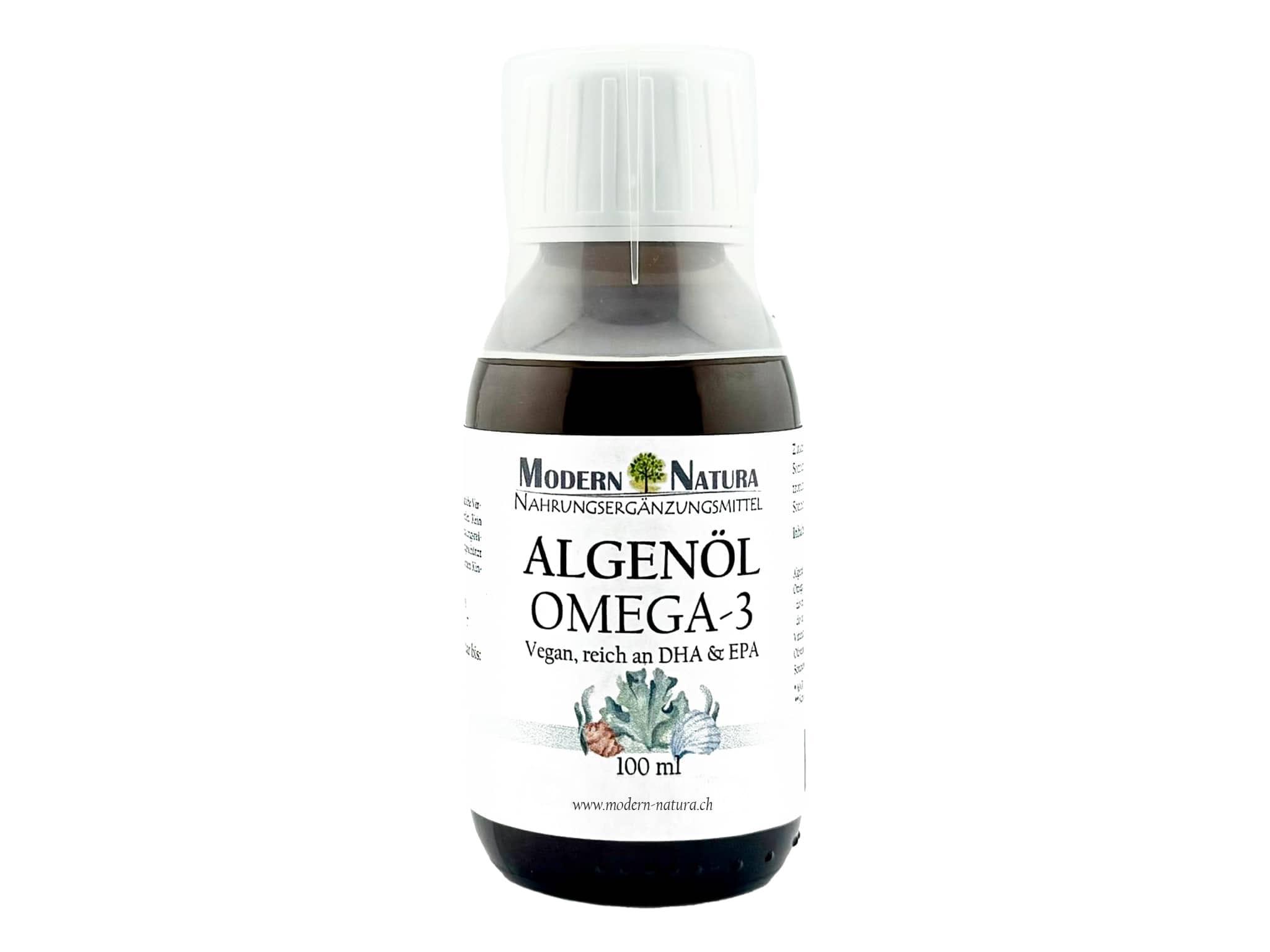 Veganes Algenöl - Omega 3 mit reichlich DHA und EPA (100ml im Glas) Vegan & Glutenfrei