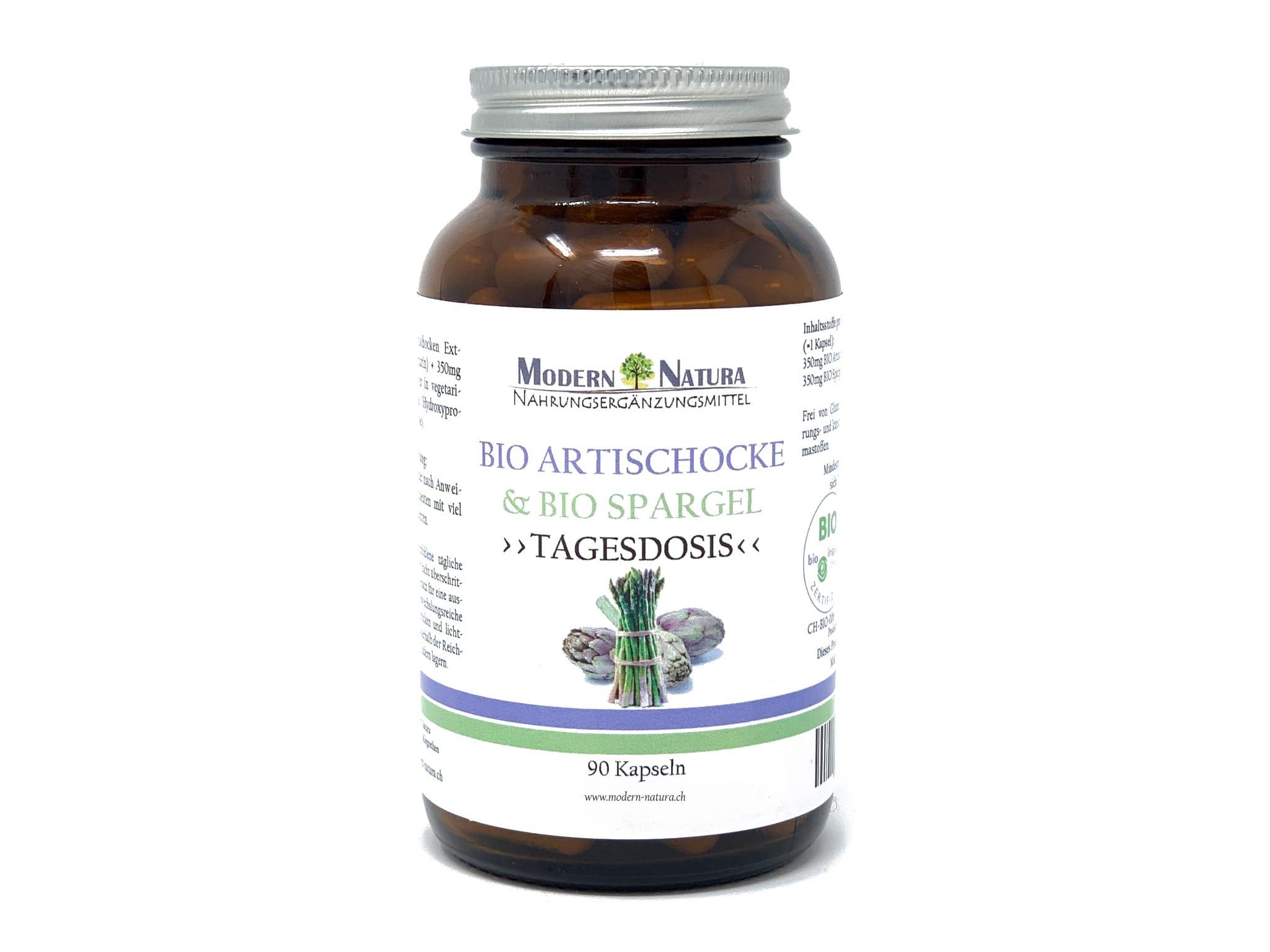 BIO Artischocken + BIO Spargel "Tagesdosis" - 90 Kapseln - Vegan & Glutenfrei - Abnehmen & Diät unterstützen mit Spargelpulver & Artischocken-Extrakt