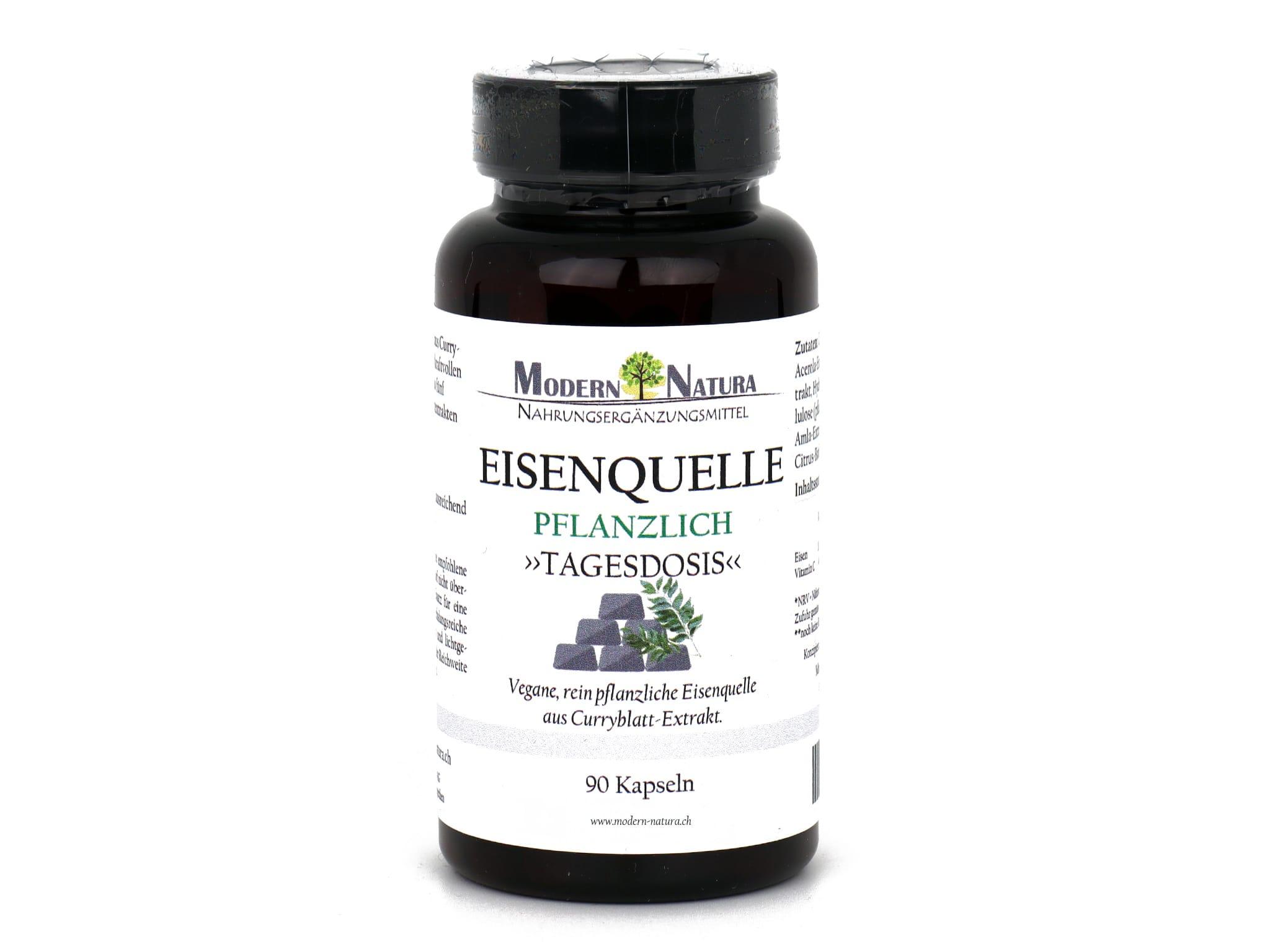 Eisenquelle Kapseln - Ihre Eisen "Tagesdosis" 21mg Kapseln (90 Stück) - Vegan & Glutenfrei