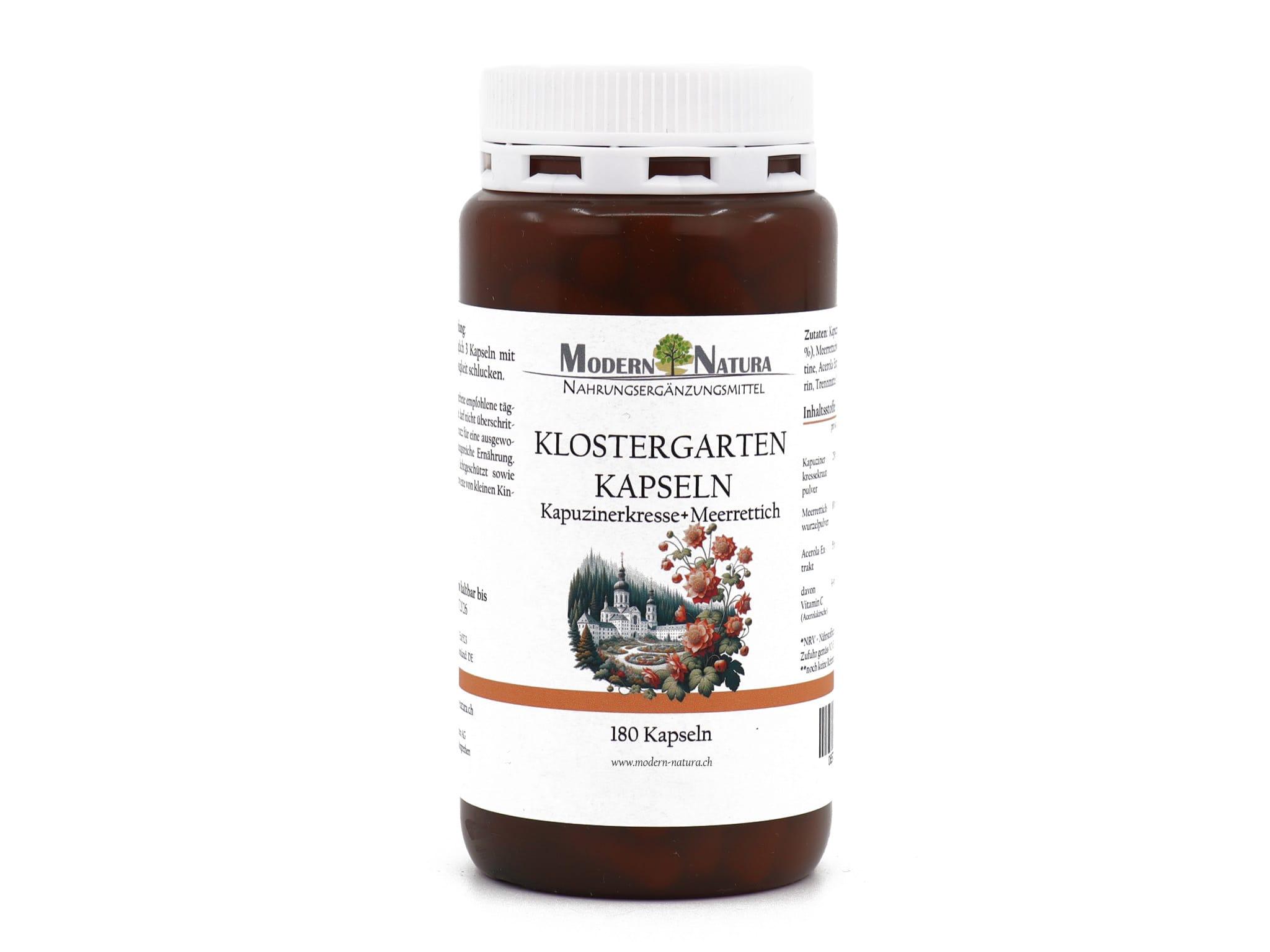 Klostergarten Kapseln - Kapuzinerkresse + Meerrettich (180 Kapseln)
