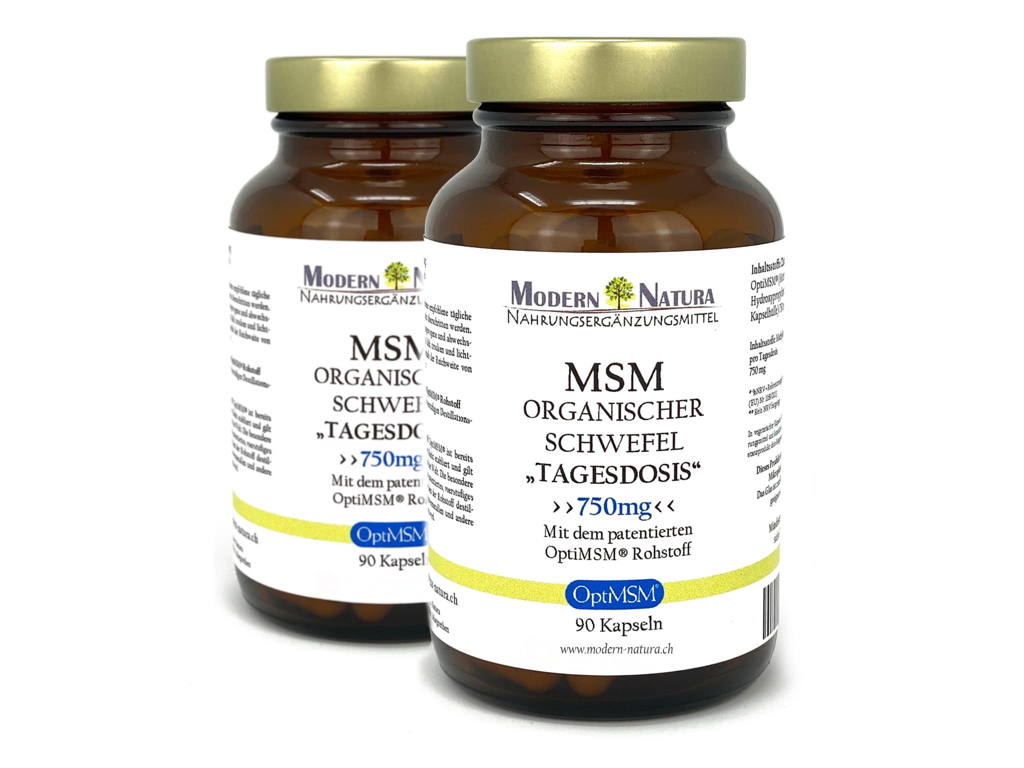 OptiMSM® - Organischer Schwefel Kapseln "Tagesdosis" Doppelpack - MSM Schwefel - Vegan & Glutenfrei (2x 90 Kapseln) Methylsulfonylmethan