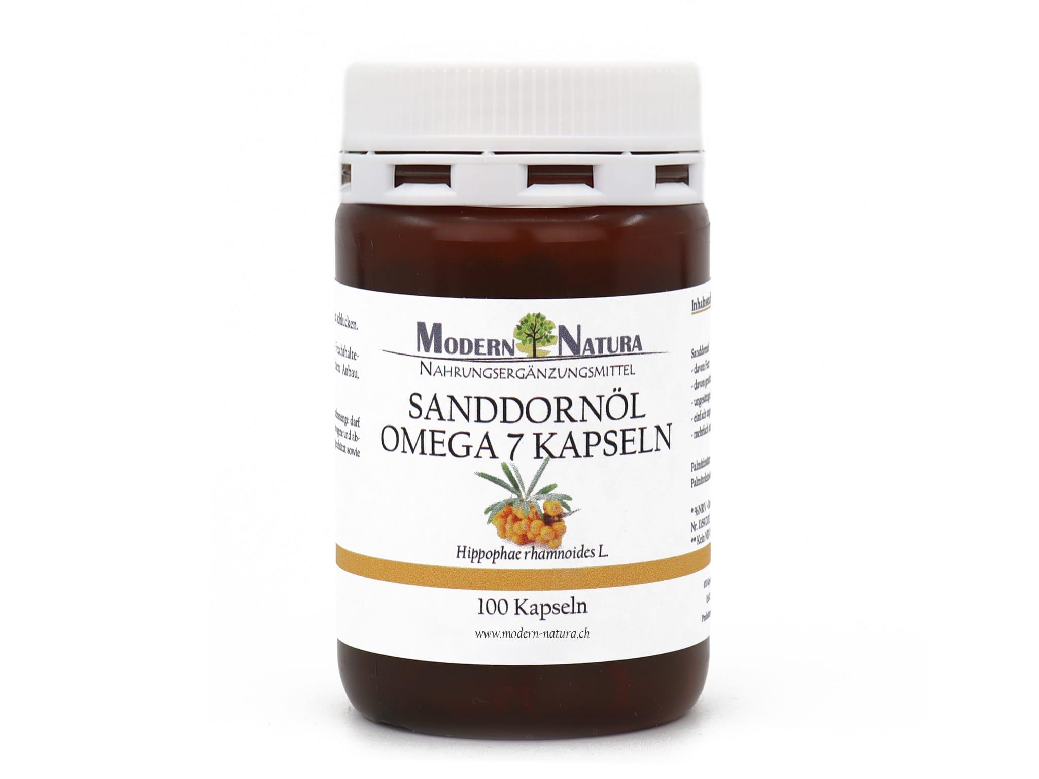 Sanddornöl - Omega 7 Kapseln (100 Kapseln) Mit 500 mg reinen Sanddornöl in jeder Kapsel