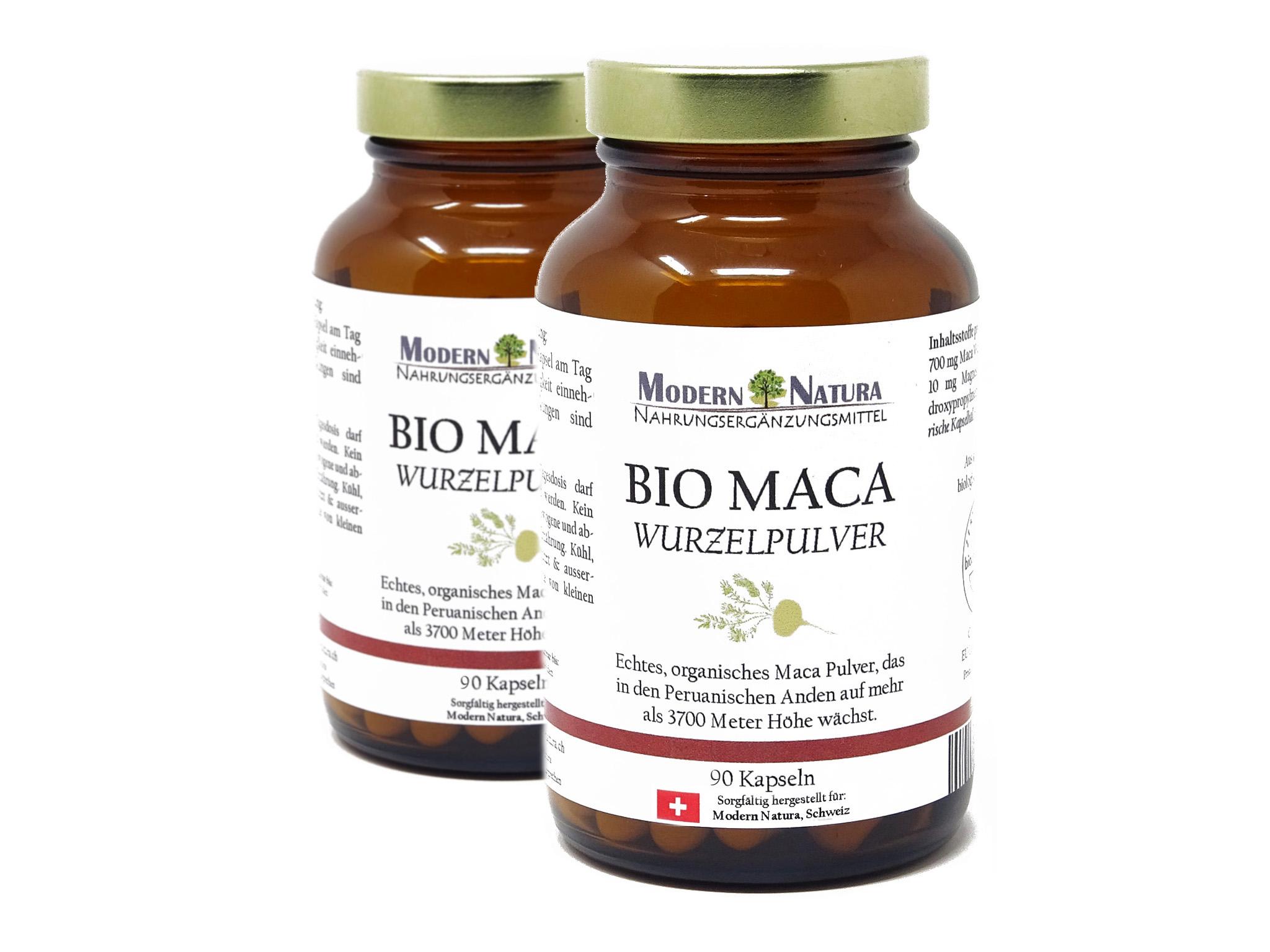 BIO Maca - 2x 90 Kapseln Doppelpack - 700mg Macawurzelpulver - Vegan & Glutenfrei