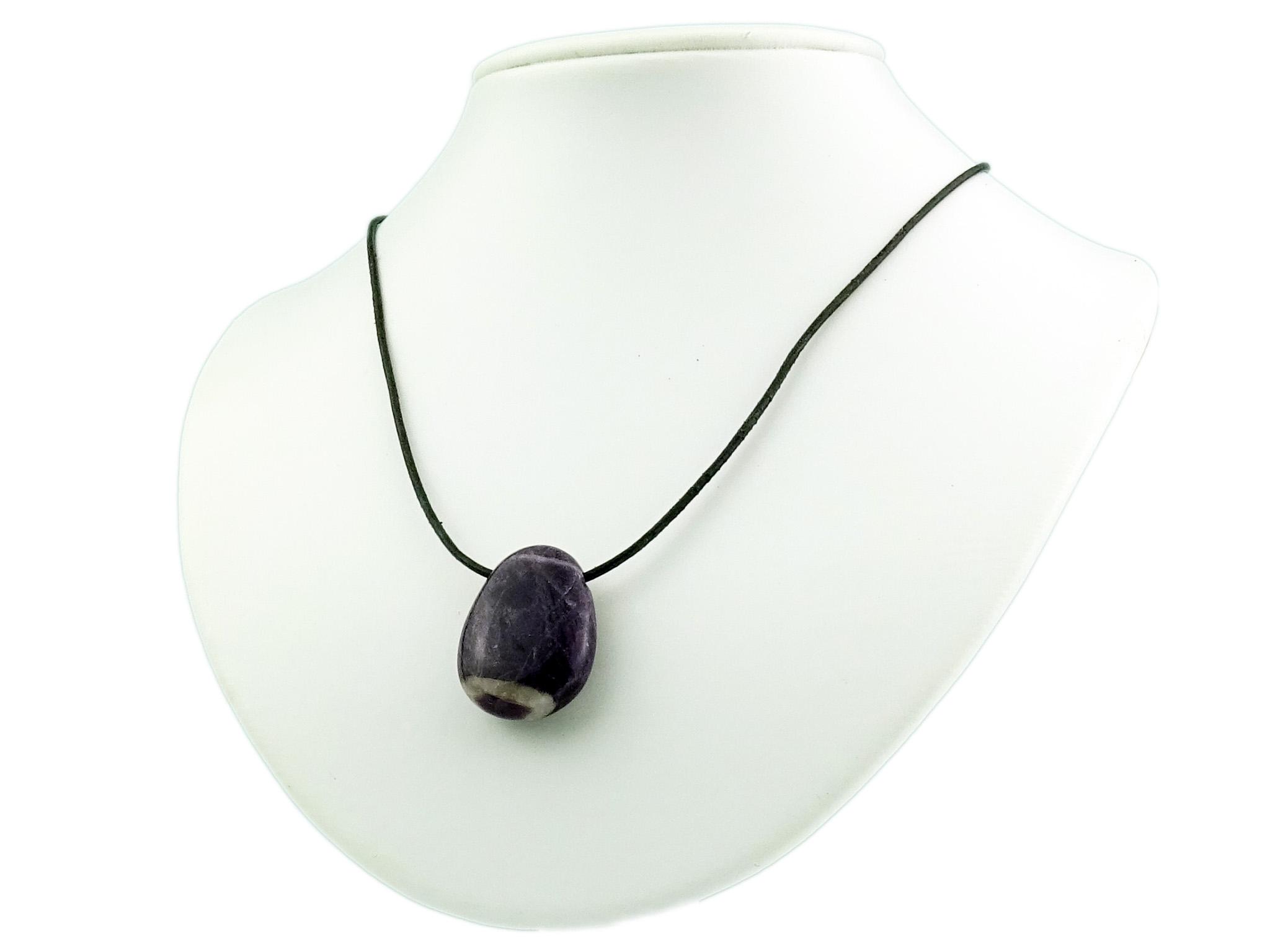 Purple Heart Edelstein / Heilstein + 1m Lederhalsband