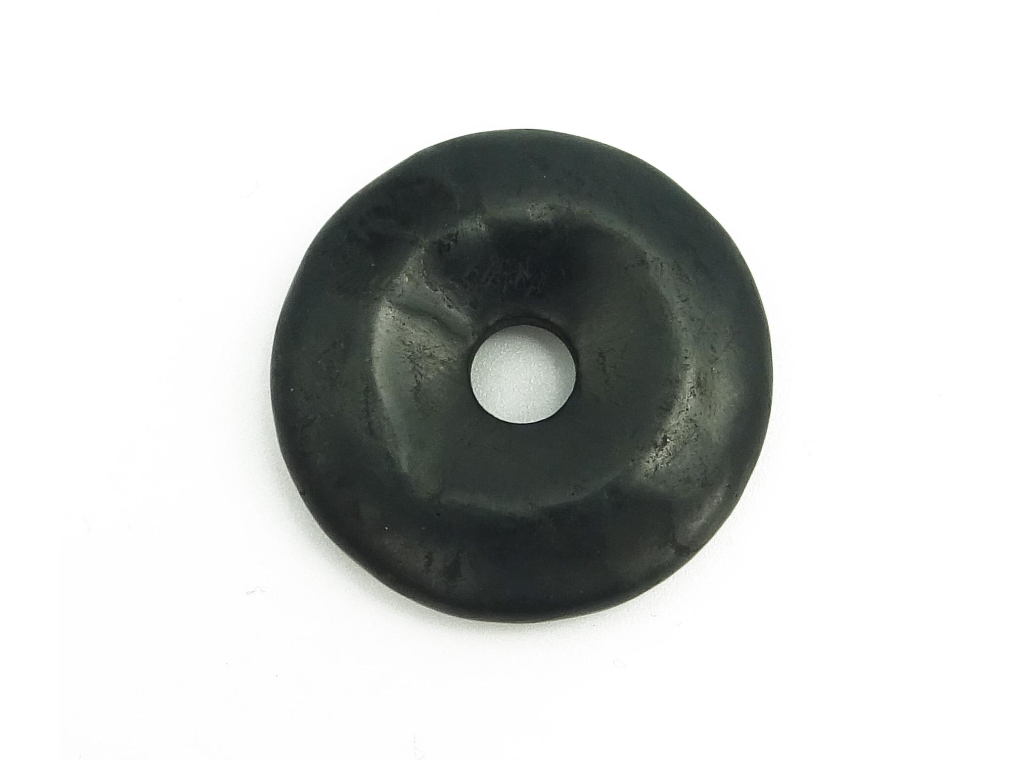 Schungit Donut Edelstein / Heilstein + 1m Lederhalsband